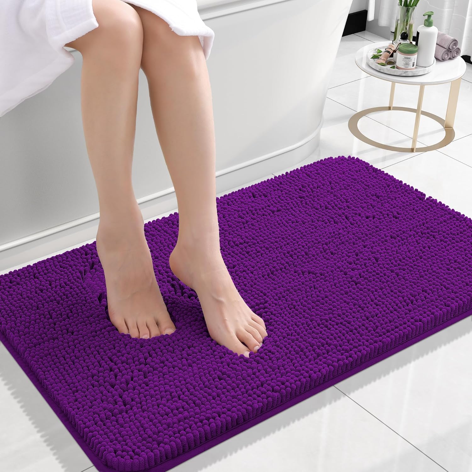 Extra Soft Absorbent Chenille Bath Rugs, Rubber Backing Quick Dry Bathroom Rugs - Picture 160 of 293