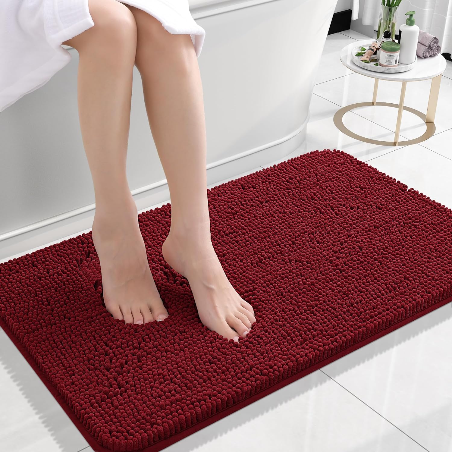 Extra Soft Absorbent Chenille Bath Rugs, Rubber Backing Quick Dry Bathroom Rugs - Picture 161 of 293