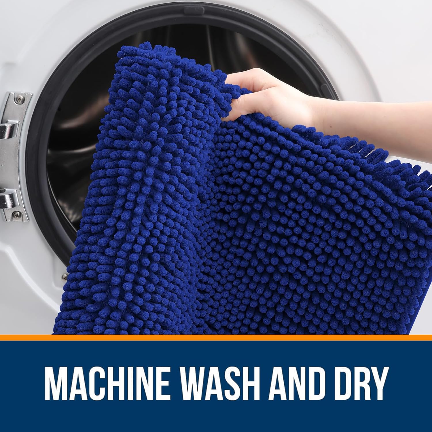 Extra Soft Absorbent Chenille Bath Rugs, Rubber Backing Quick Dry Bathroom Rugs - Picture 174 of 293