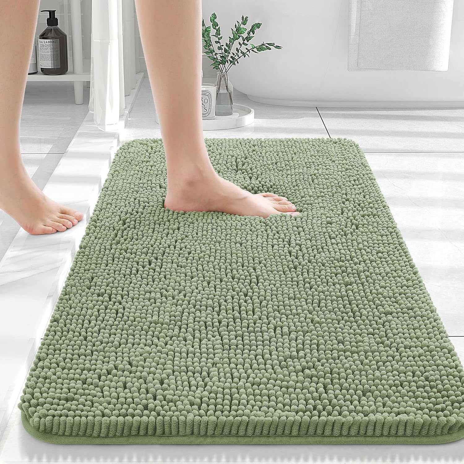 Extra Soft Absorbent Chenille Bath Rugs, Rubber Backing Quick Dry Bathroom Rugs - Picture 179 of 293