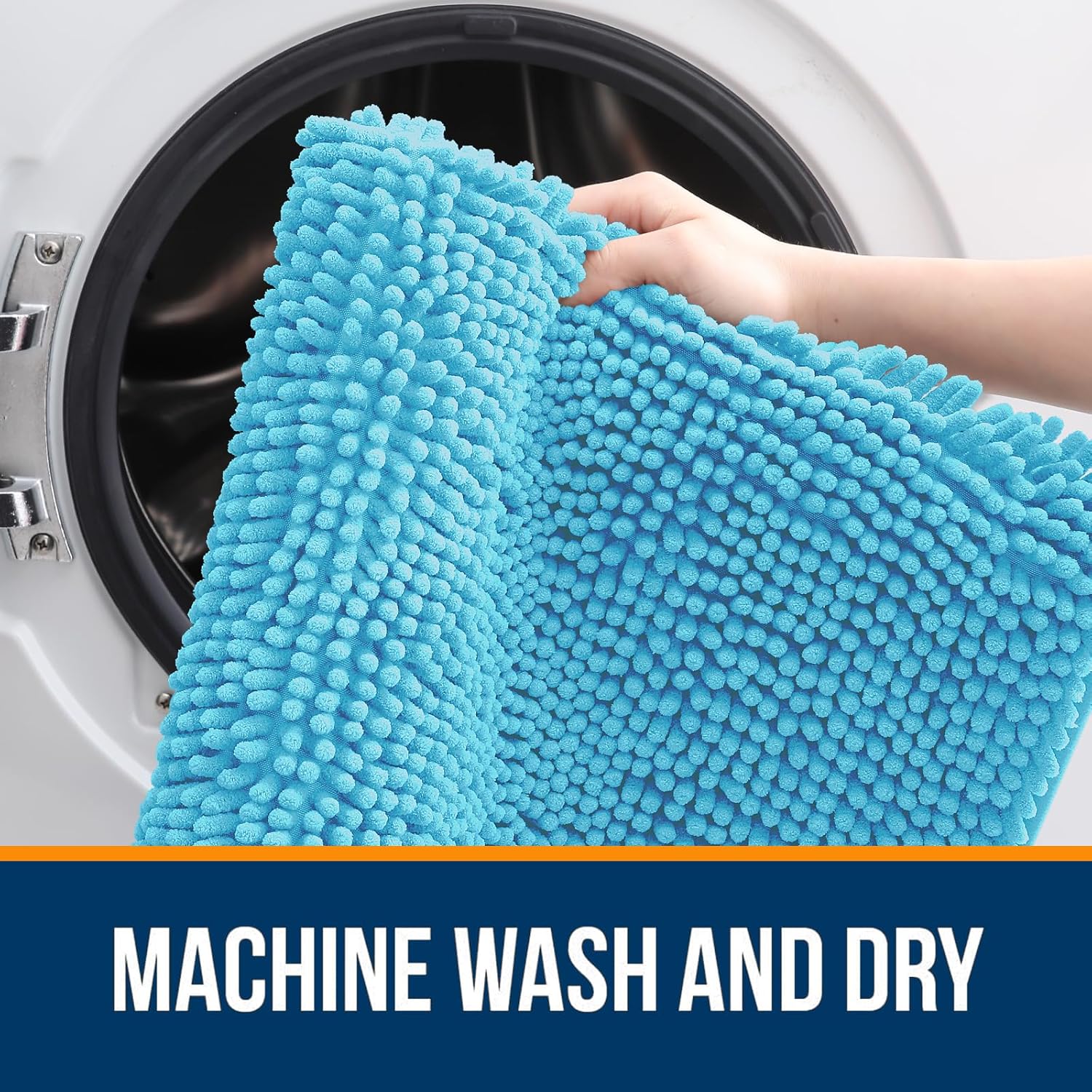 Extra Soft Absorbent Chenille Bath Rugs, Rubber Backing Quick Dry Bathroom Rugs - Picture 192 of 293