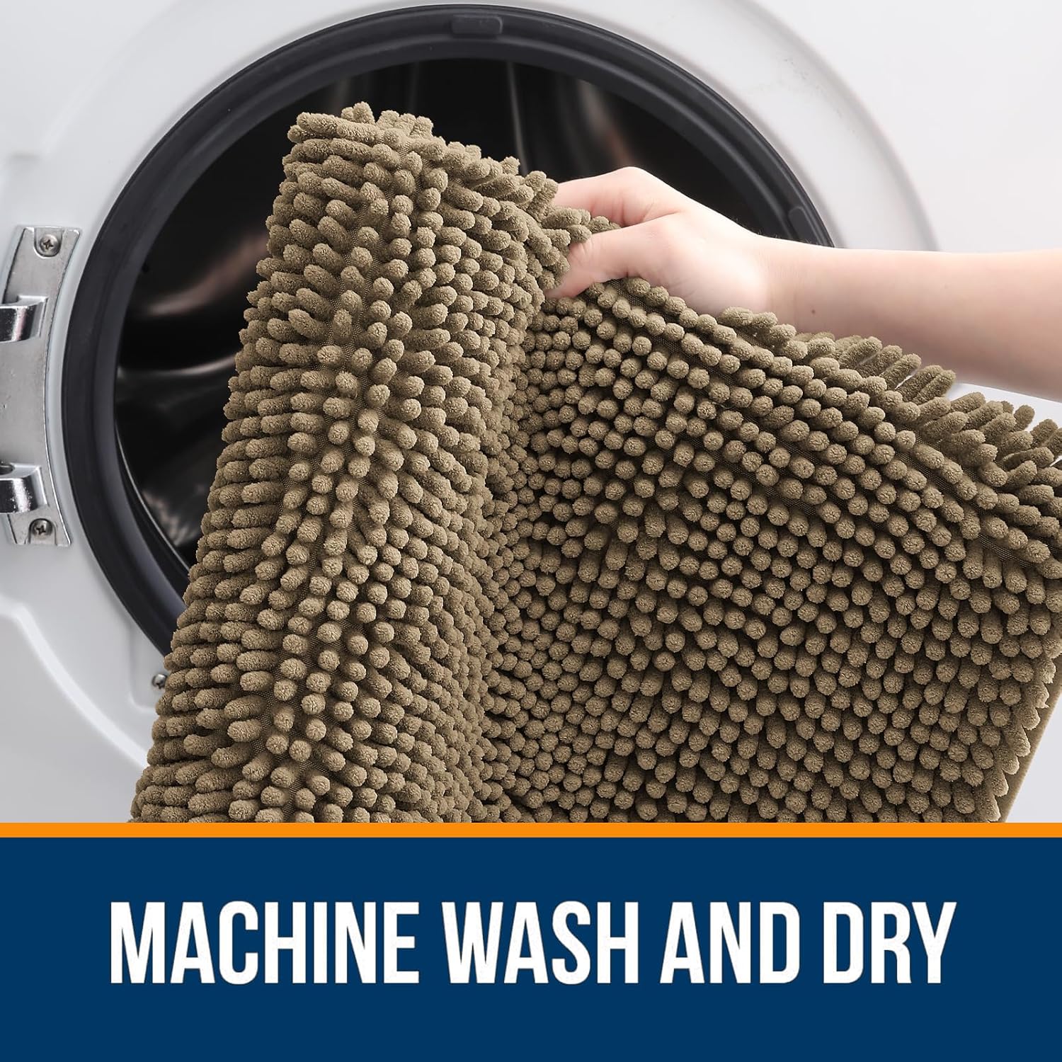 Extra Soft Absorbent Chenille Bath Rugs, Rubber Backing Quick Dry Bathroom Rugs - Picture 201 of 293