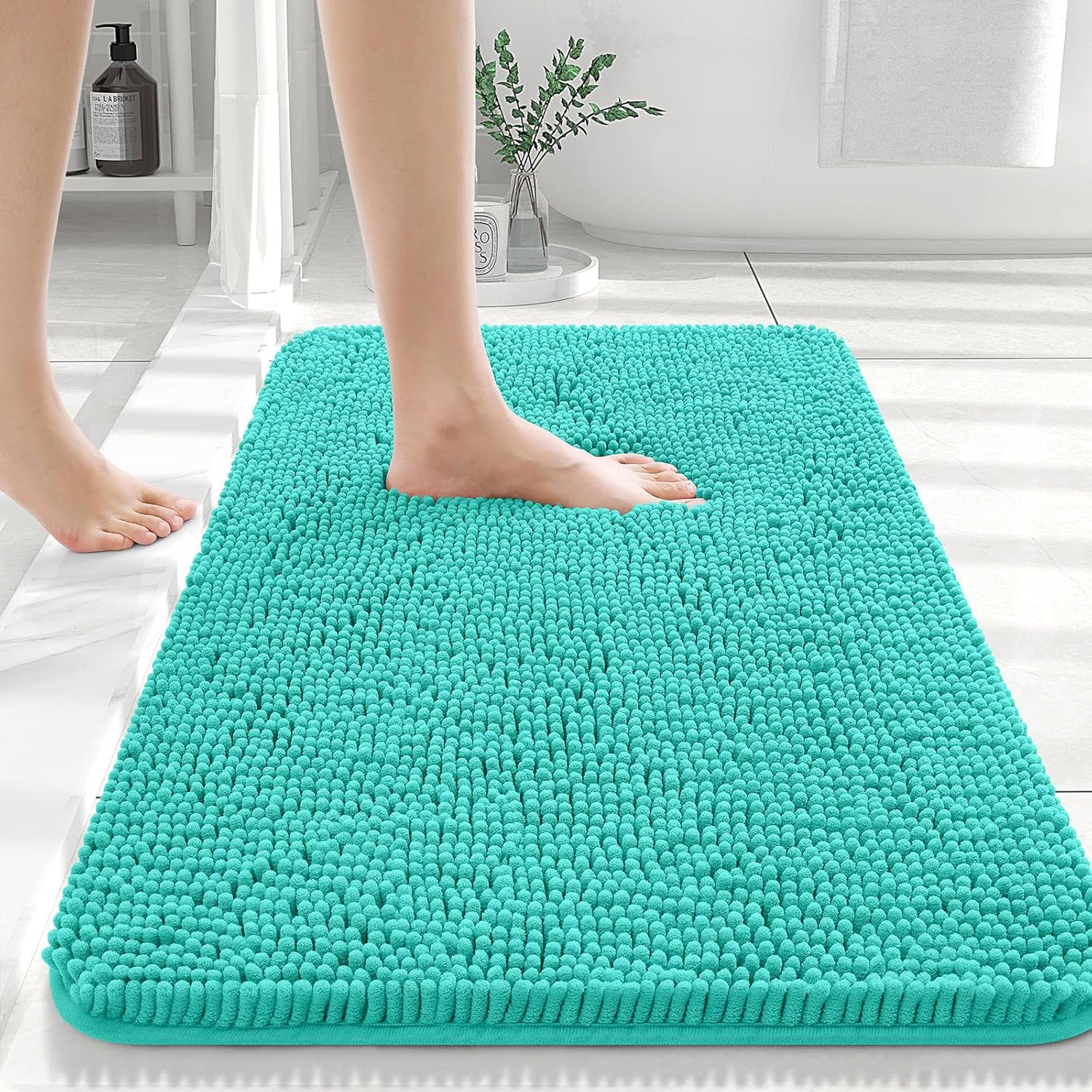Extra Soft Absorbent Chenille Bath Rugs, Rubber Backing Quick Dry Bathroom Rugs - Picture 206 of 293