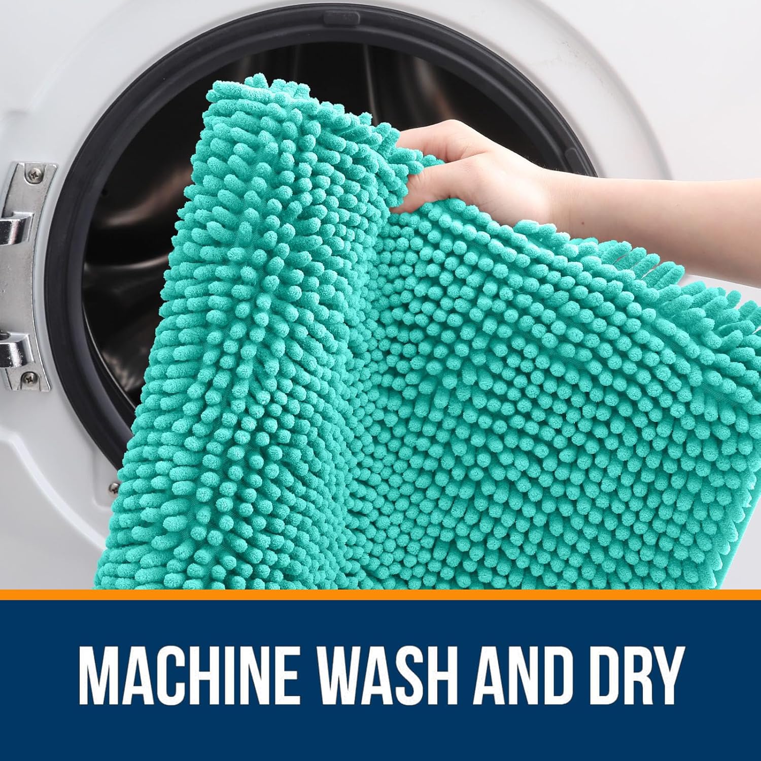 Extra Soft Absorbent Chenille Bath Rugs, Rubber Backing Quick Dry Bathroom Rugs - Picture 210 of 293