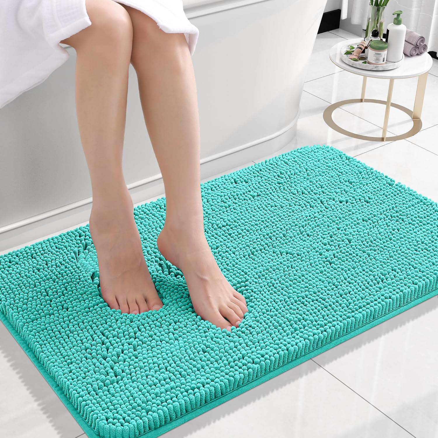 Extra Soft Absorbent Chenille Bath Rugs, Rubber Backing Quick Dry Bathroom Rugs - Picture 213 of 293