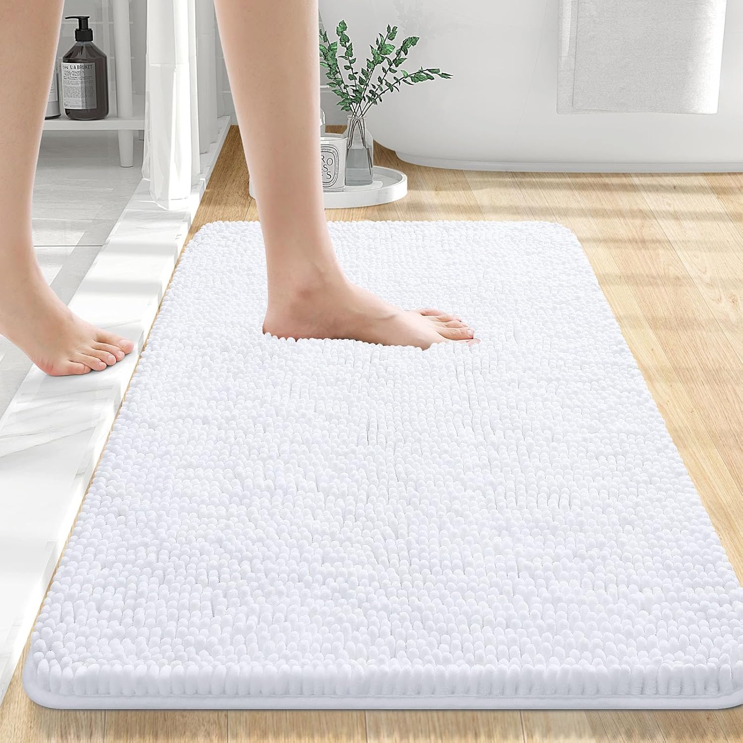 Extra Soft Absorbent Chenille Bath Rugs, Rubber Backing Quick Dry Bathroom Rugs - Picture 215 of 293