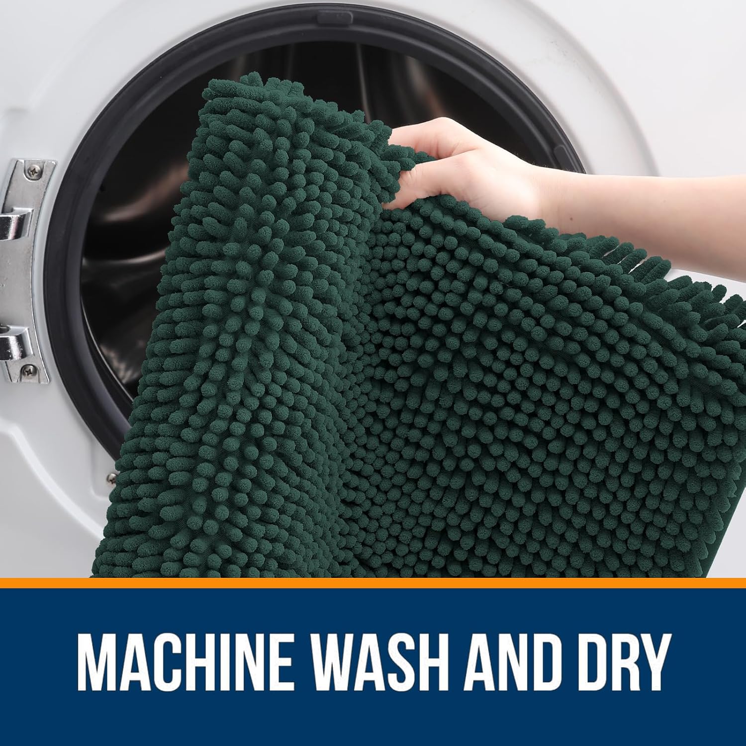 Extra Soft Absorbent Chenille Bath Rugs, Rubber Backing Quick Dry Bathroom Rugs - Picture 237 of 293