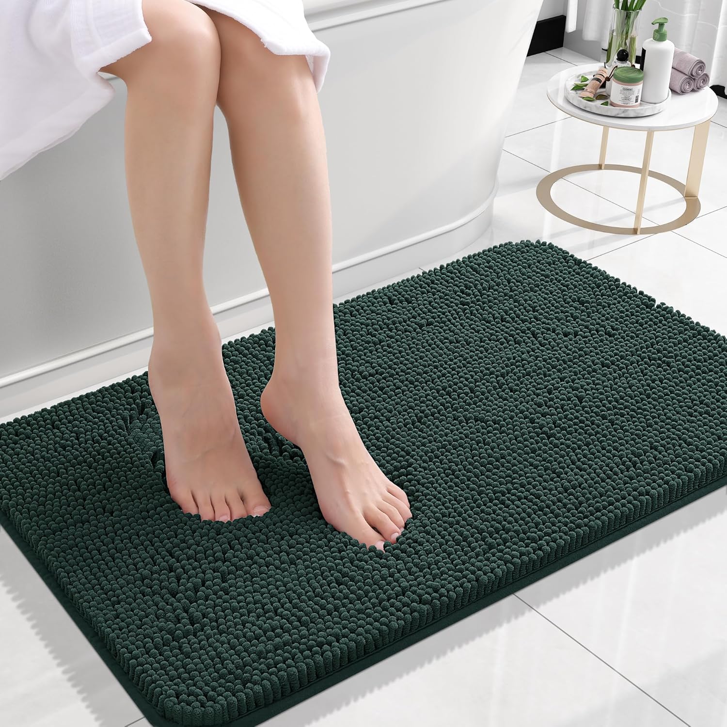 Extra Soft Absorbent Chenille Bath Rugs, Rubber Backing Quick Dry Bathroom Rugs - Picture 241 of 293