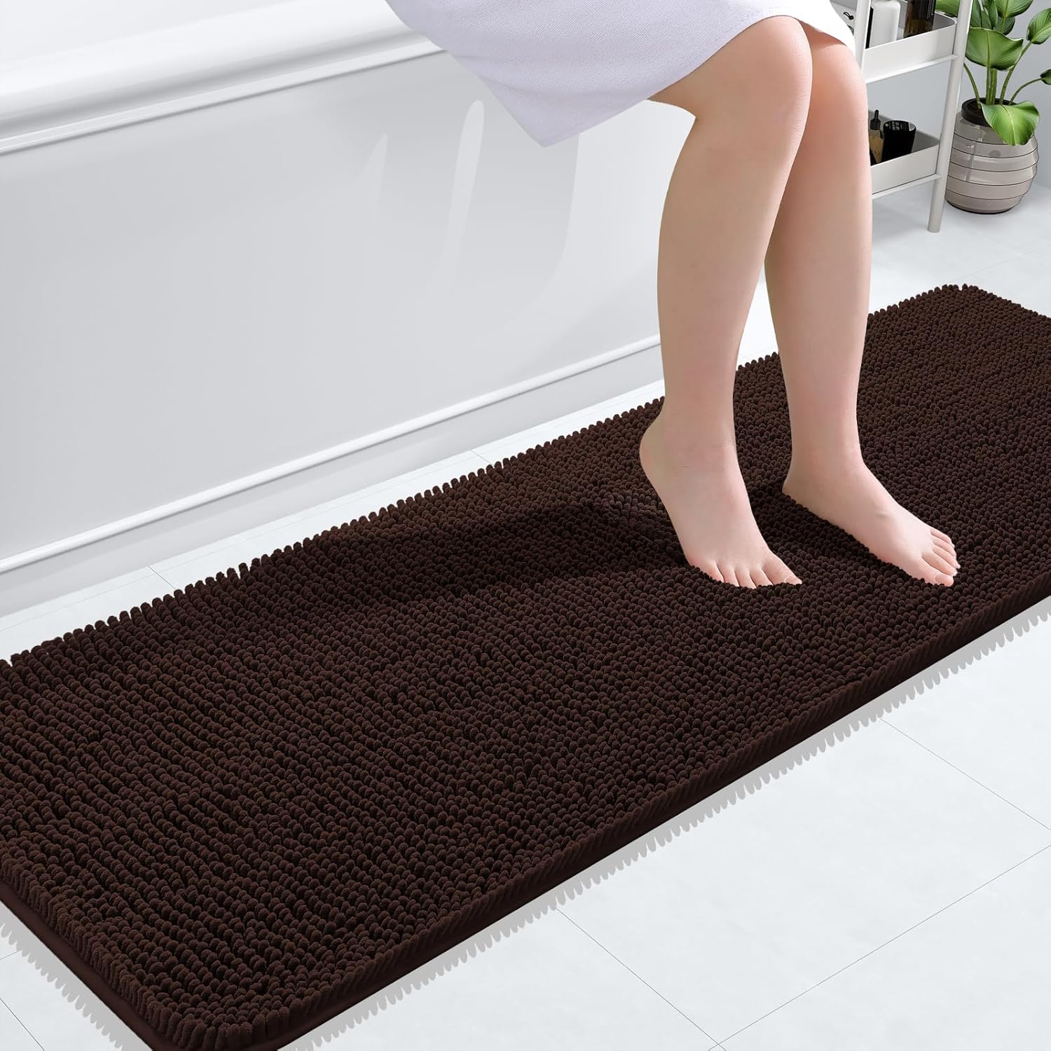 Extra Soft Absorbent Chenille Bath Rugs, Rubber Backing Quick Dry Bathroom Rugs - Picture 242 of 293