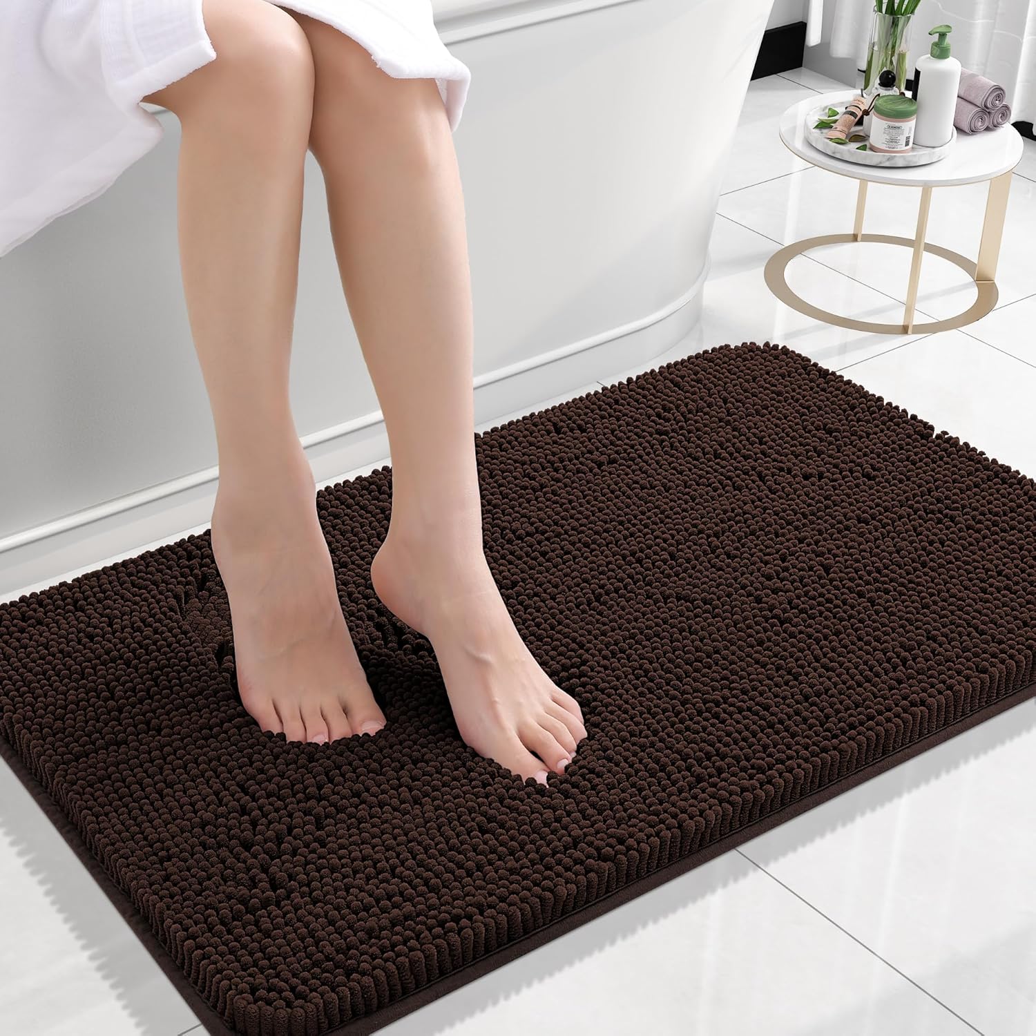 Extra Soft Absorbent Chenille Bath Rugs, Rubber Backing Quick Dry Bathroom Rugs - Picture 248 of 293