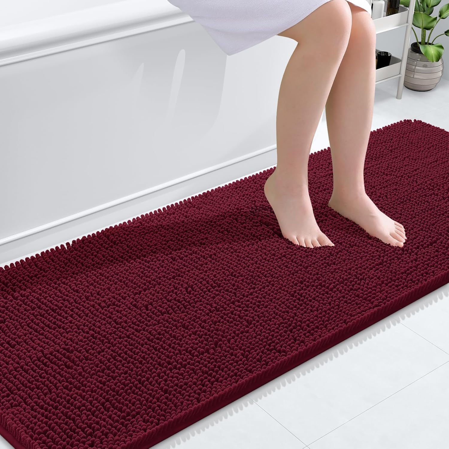 Extra Soft Absorbent Chenille Bath Rugs, Rubber Backing Quick Dry Bathroom Rugs - Picture 251 of 293