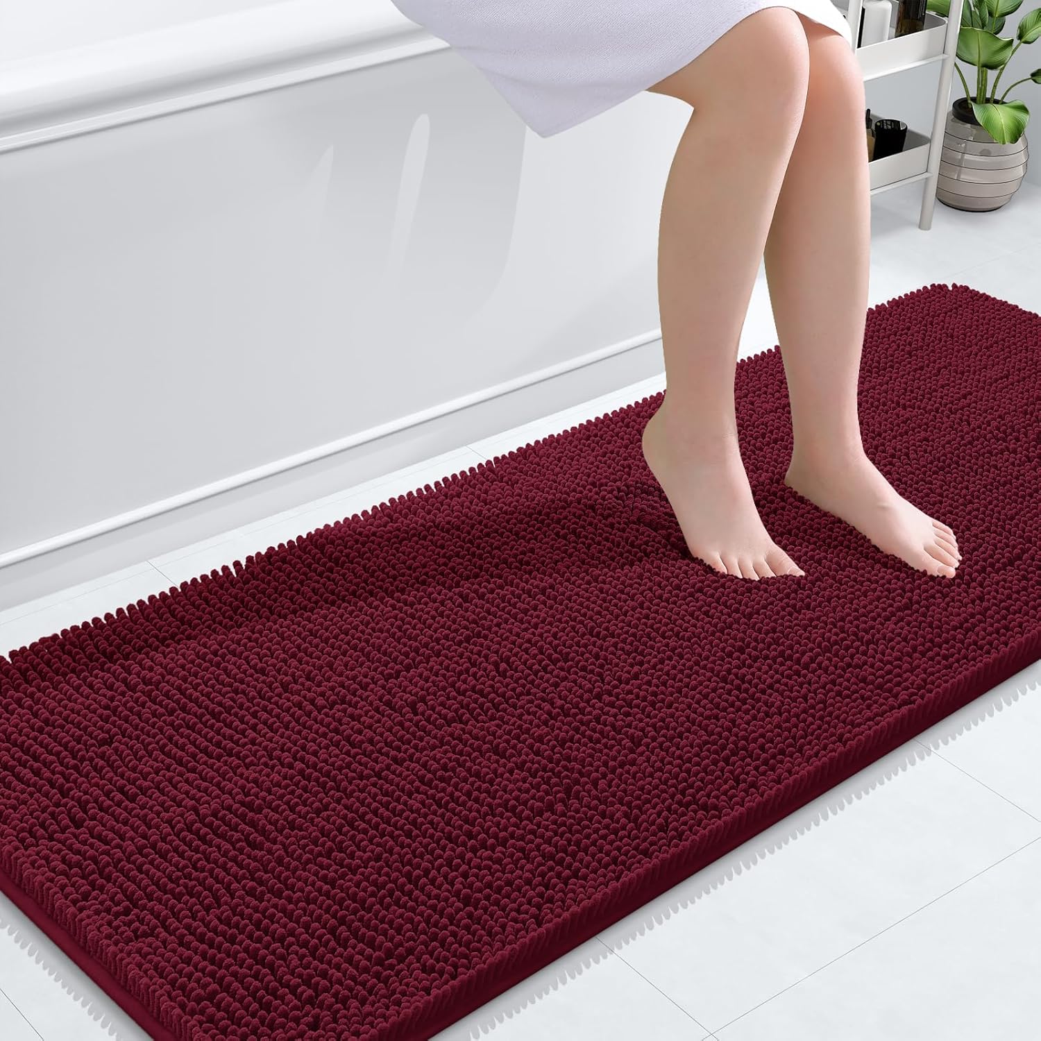 Extra Soft Absorbent Chenille Bath Rugs, Rubber Backing Quick Dry Bathroom Rugs - Picture 259 of 293