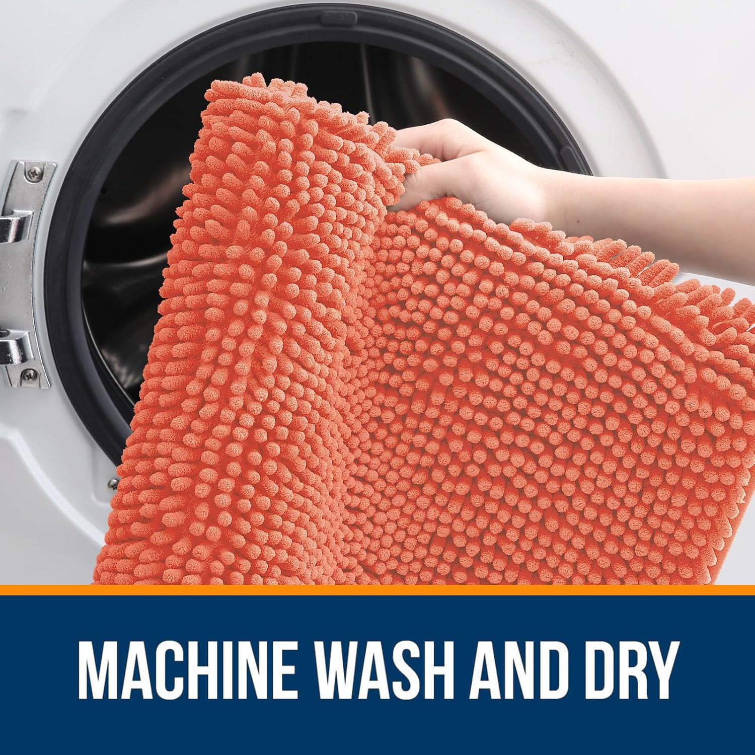 Extra Soft Absorbent Chenille Bath Rugs, Rubber Backing Quick Dry Bathroom Rugs - Picture 264 of 293