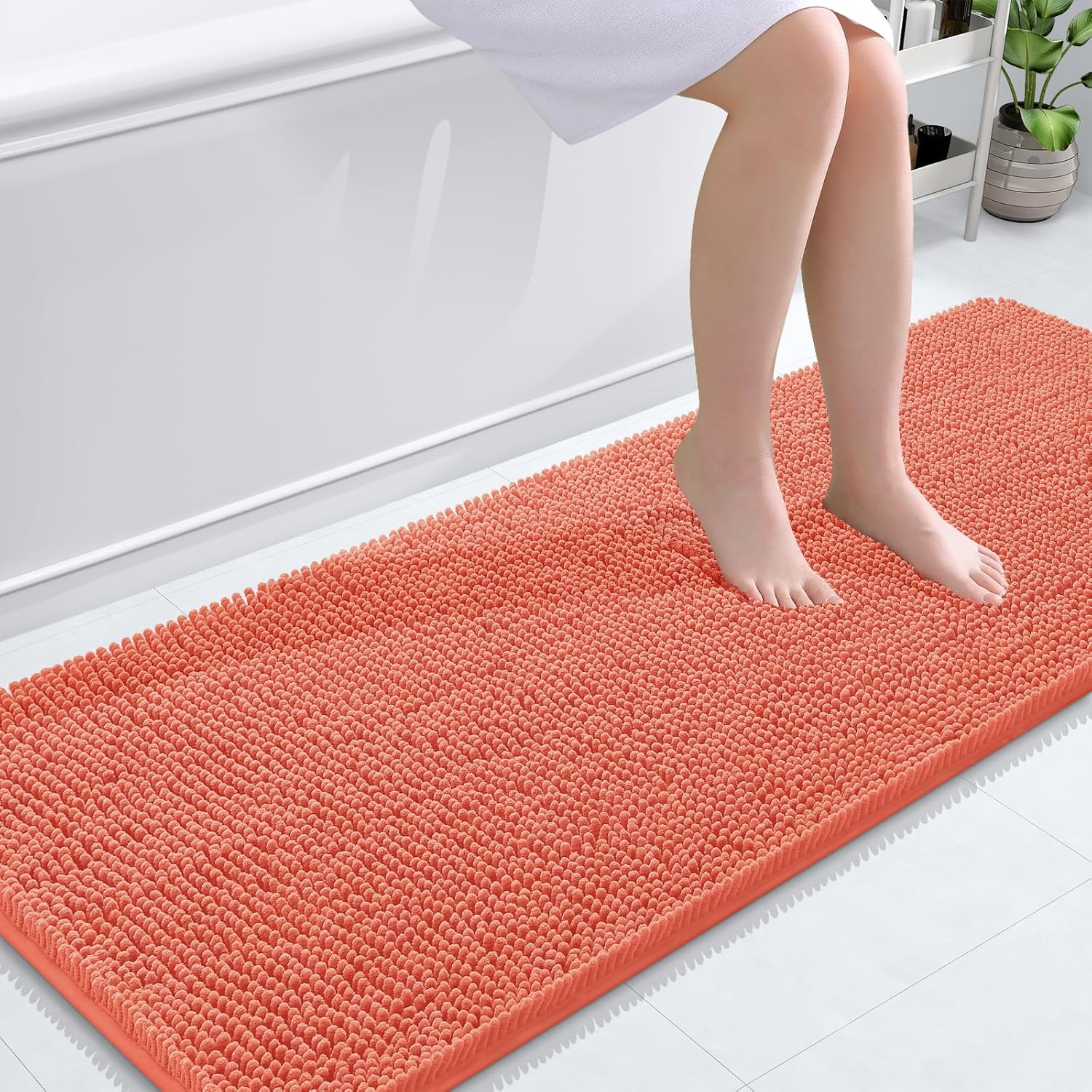 Extra Soft Absorbent Chenille Bath Rugs, Rubber Backing Quick Dry Bathroom Rugs - Picture 268 of 293
