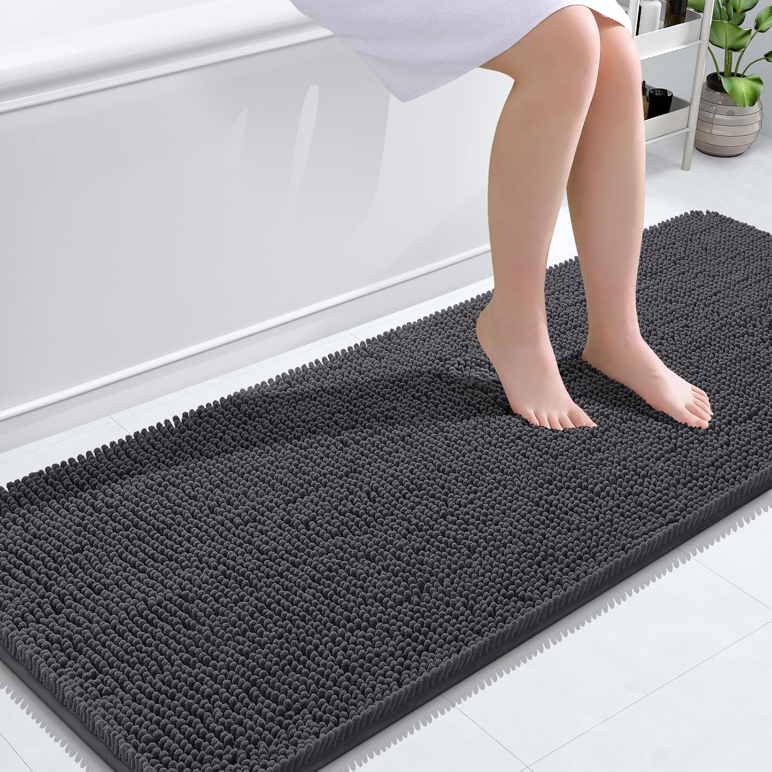 Extra Soft Absorbent Chenille Bath Rugs, Rubber Backing Quick Dry Bathroom Rugs - Picture 269 of 293