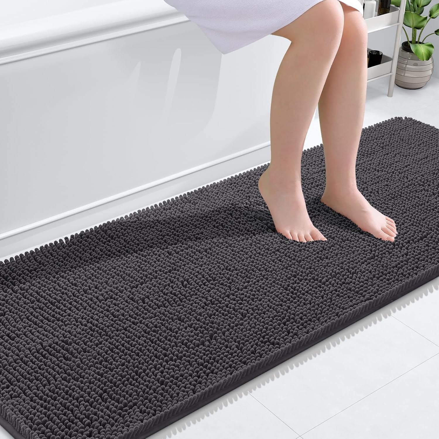 Extra Soft Absorbent Chenille Bath Rugs, Rubber Backing Quick Dry Bathroom Rugs - Picture 276 of 293