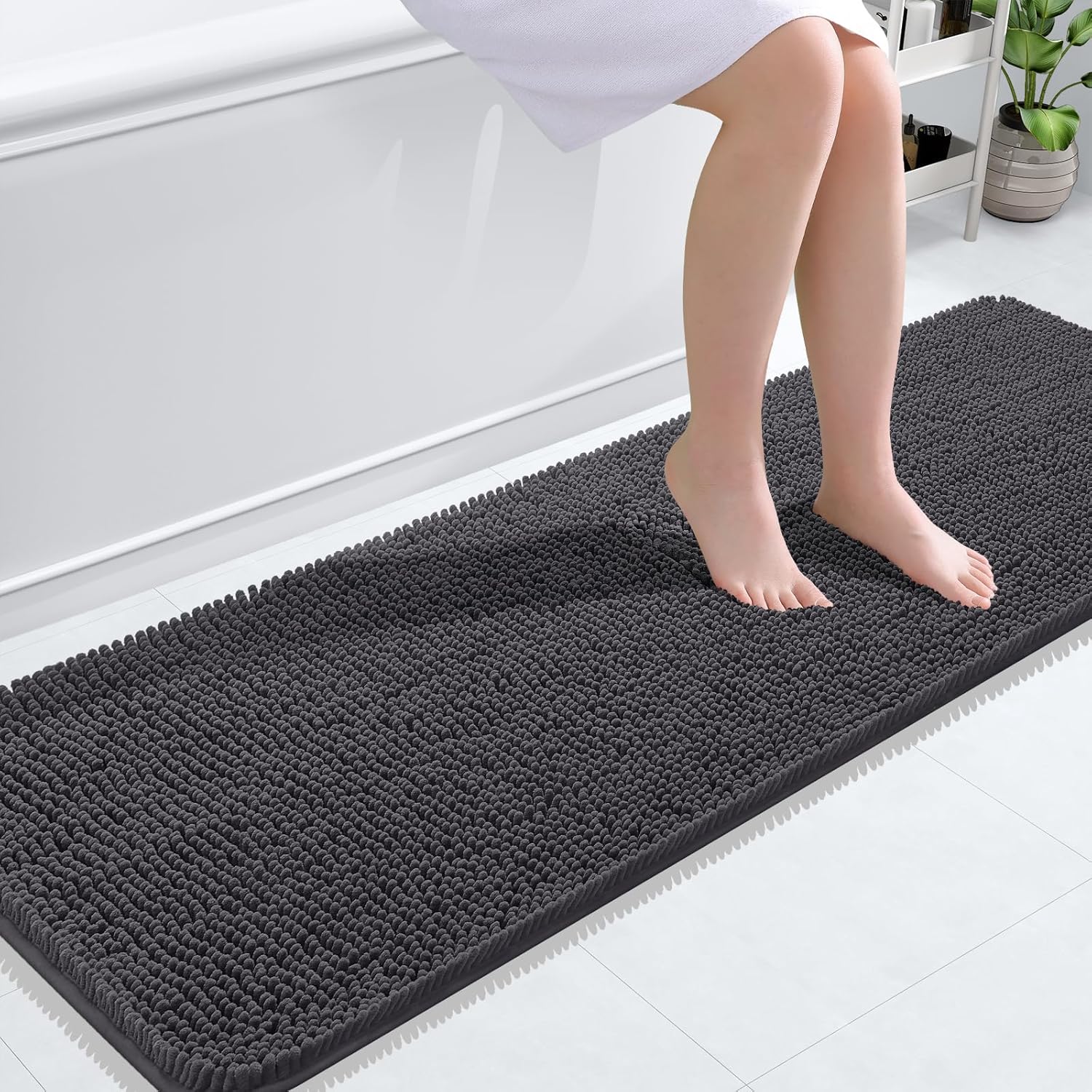Extra Soft Absorbent Chenille Bath Rugs, Rubber Backing Quick Dry Bathroom Rugs - Picture 277 of 293