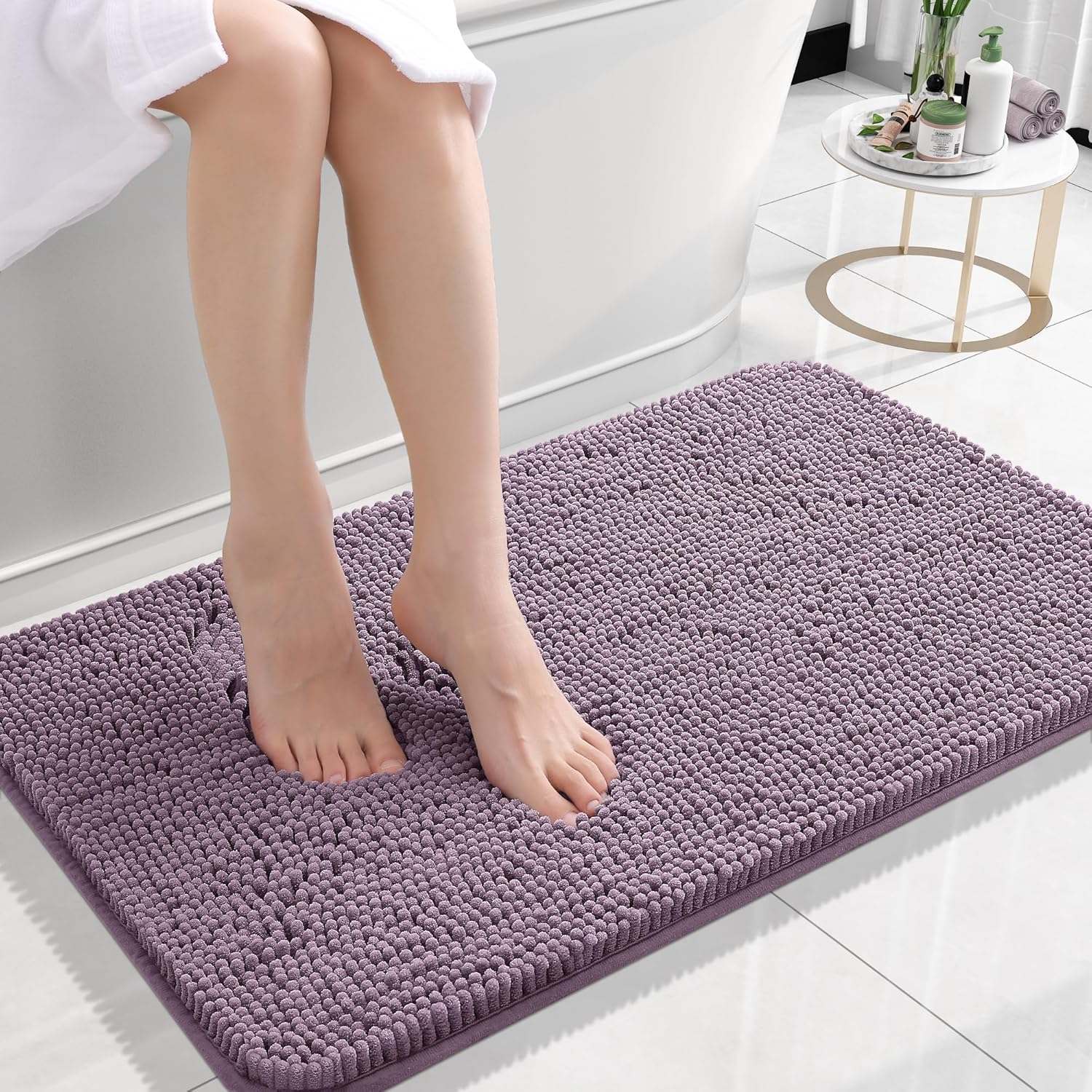 Extra Soft Absorbent Chenille Bath Rugs, Rubber Backing Quick Dry Bathroom Rugs - Picture 278 of 293