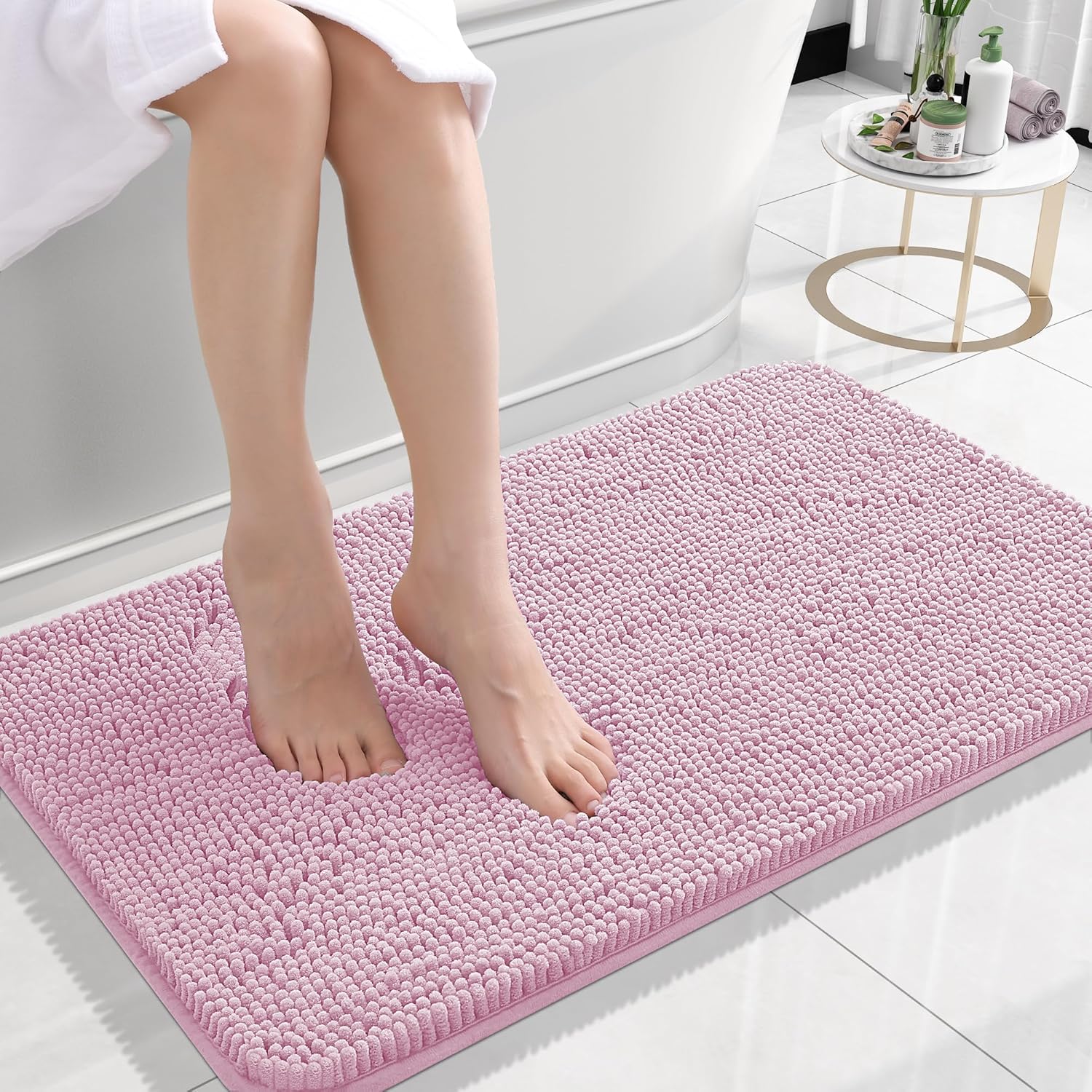 Extra Soft Absorbent Chenille Bath Rugs, Rubber Backing Quick Dry Bathroom Rugs - Picture 286 of 293