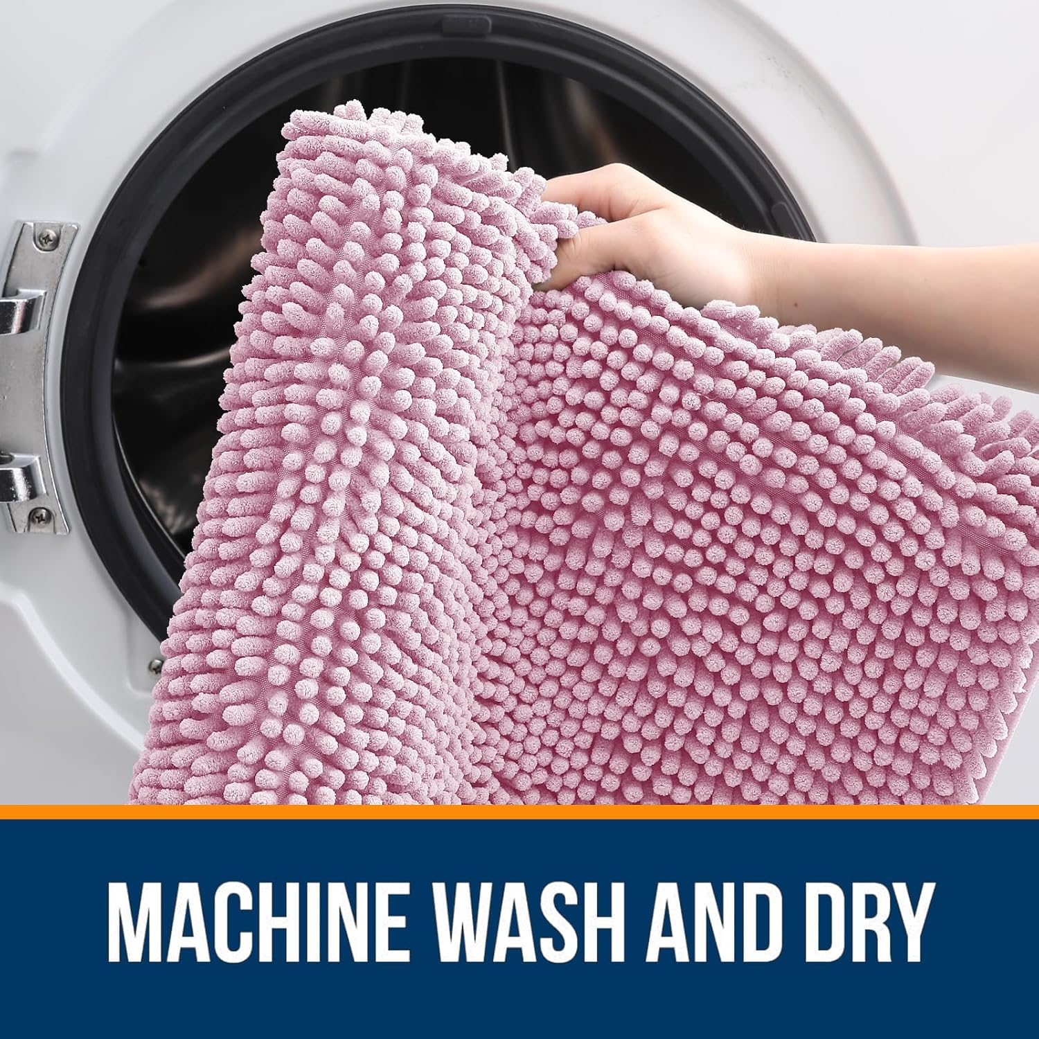 Extra Soft Absorbent Chenille Bath Rugs, Rubber Backing Quick Dry Bathroom Rugs - Picture 290 of 293