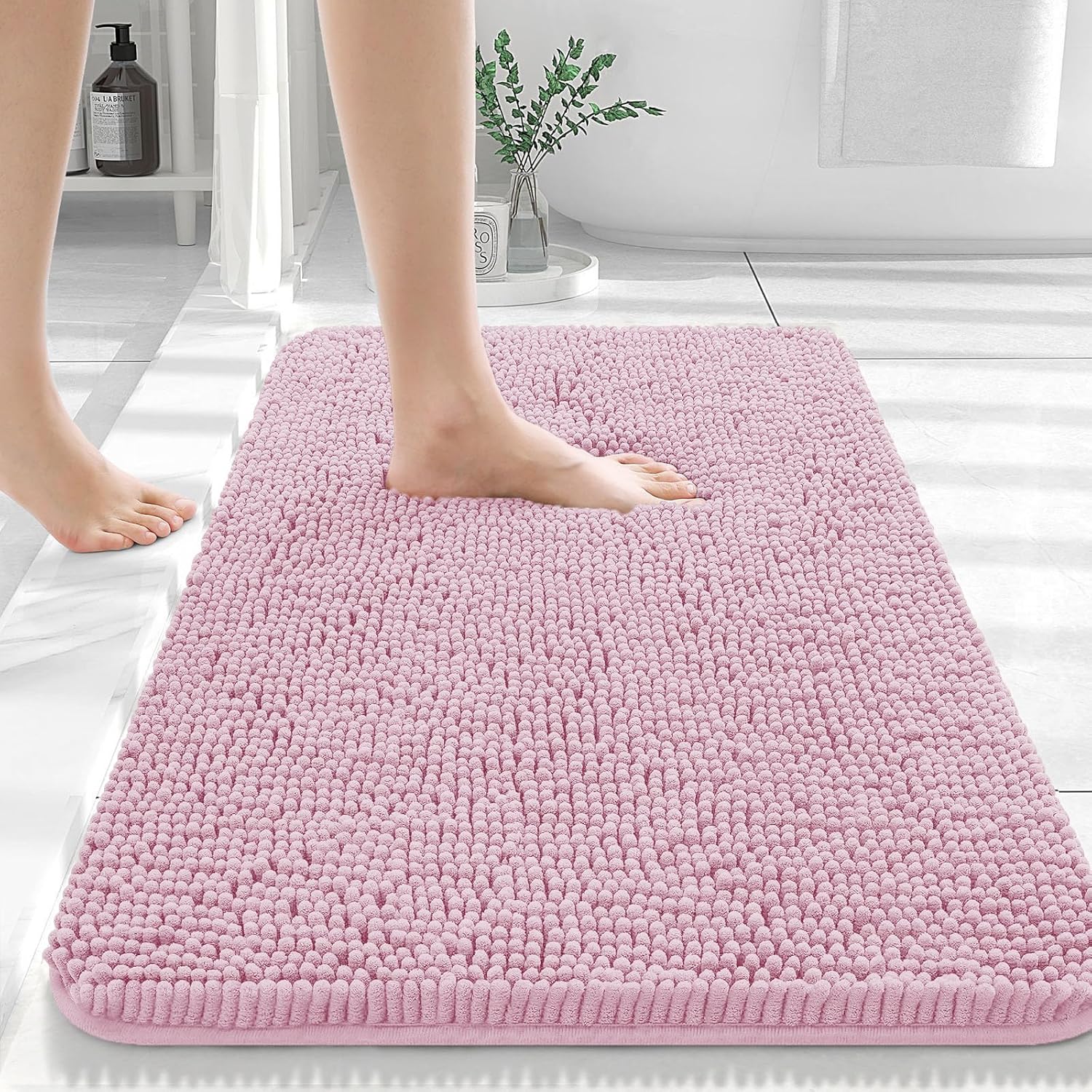 Extra Soft Absorbent Chenille Bath Rugs, Rubber Backing Quick Dry Bathroom Rugs - Picture 293 of 293