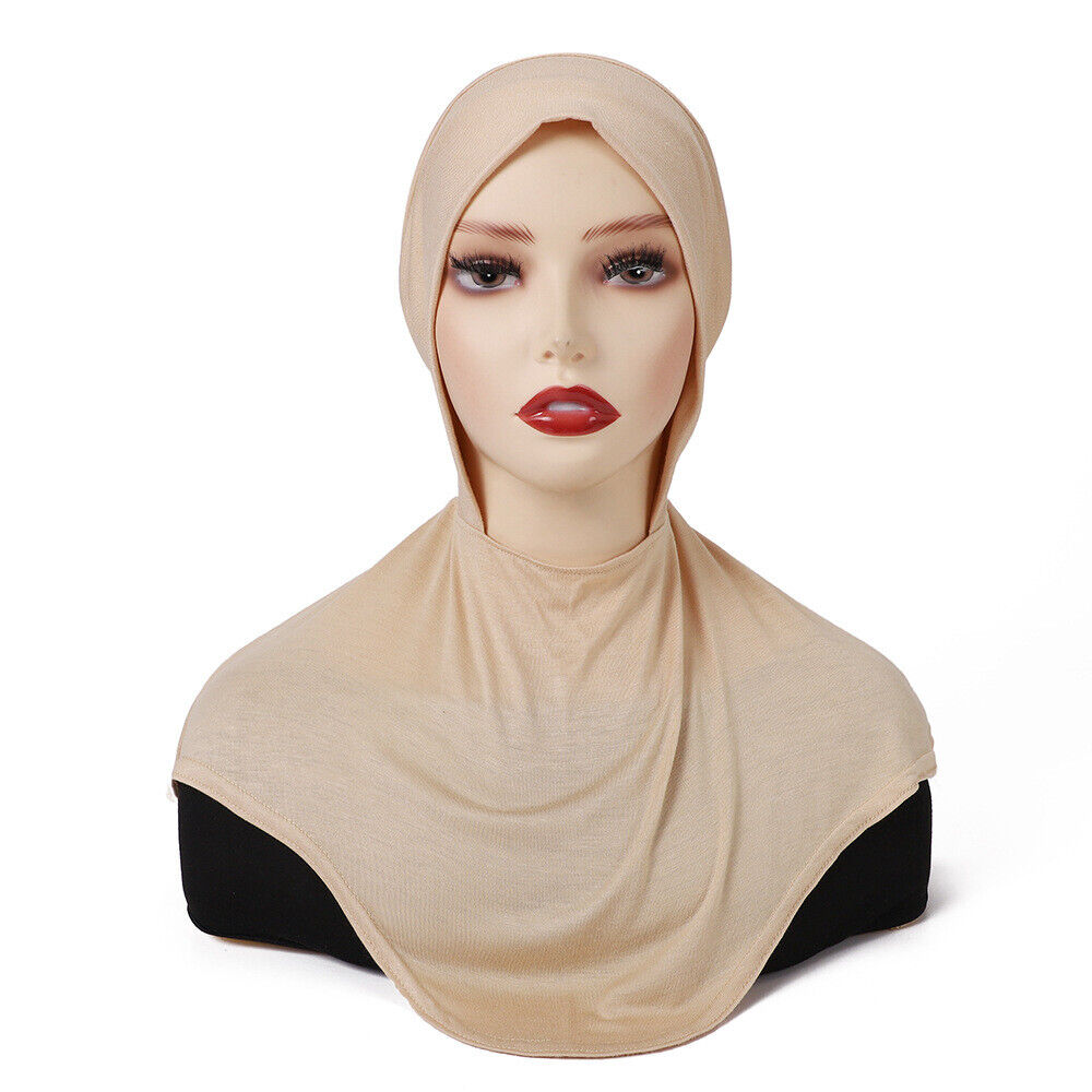 Muslim Middle Eastern Solid Color Bandage Elastic Base Hat Scarf Nikab Cap Hat