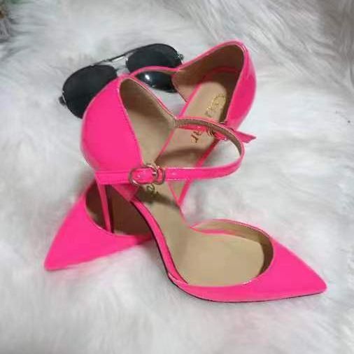 Damenschuhe Knöchelriemen hohe Absätze spitz zulaufend Lackleder elegante Schuhe Party - Bild 11 von 11