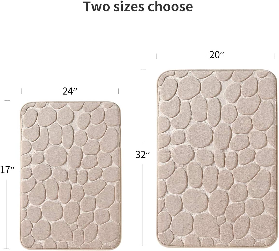 Memory Foam Bath Mat Cobblestone Bathroom Rugs Super Water Absorbent Bath Mats - Bild 74 von 114