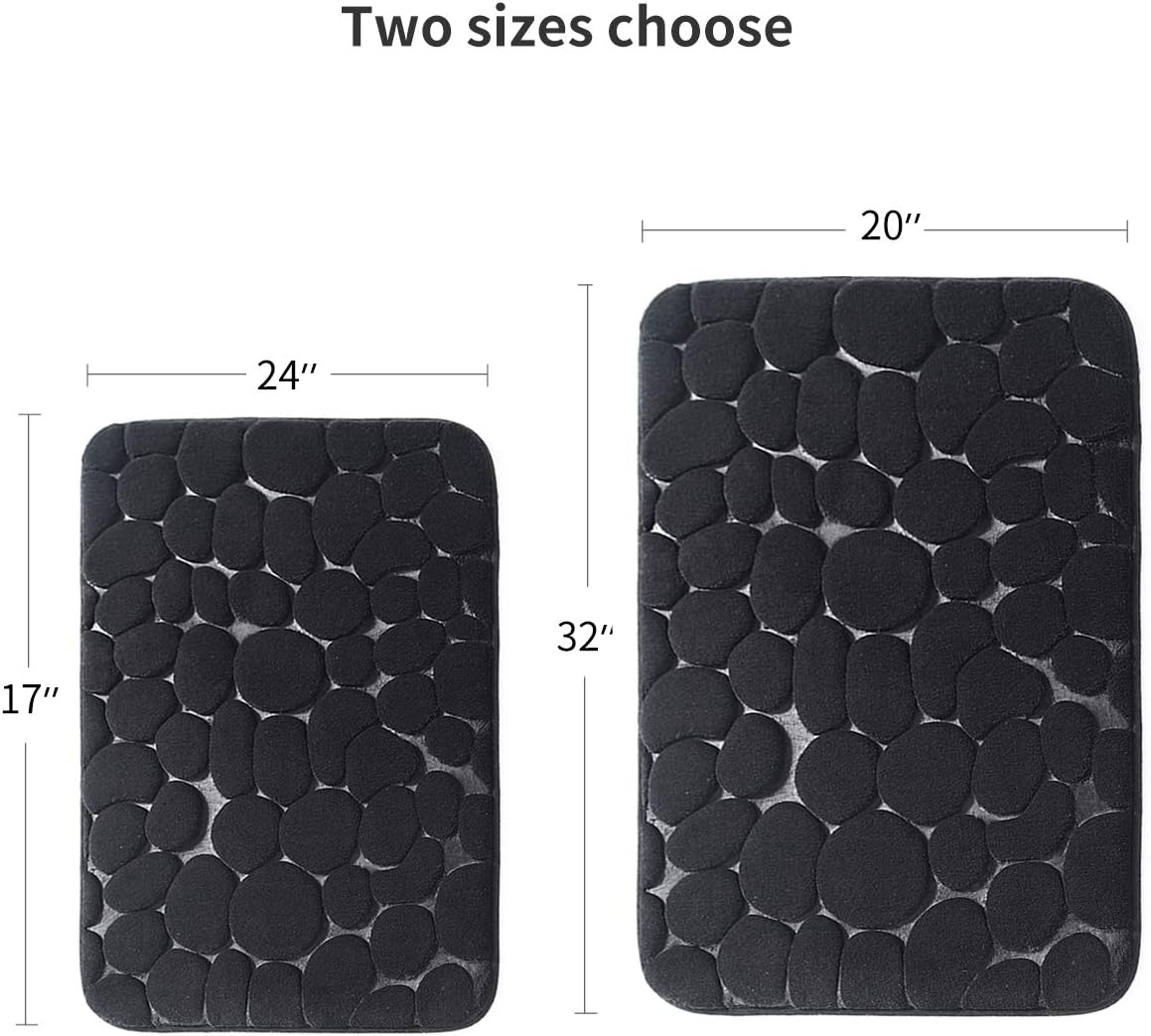 Memory Foam Bath Mat Cobblestone Bathroom Rugs Super Water Absorbent Bath Mats - Bild 26 von 114