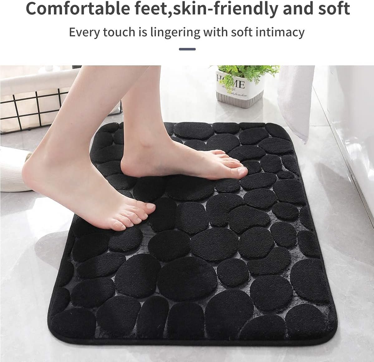 Memory Foam Bath Mat Cobblestone Bathroom Rugs Super Water Absorbent Bath Mats - Bild 27 von 114