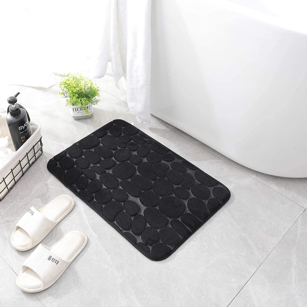 Memory Foam Bath Mat Cobblestone Bathroom Rugs Super Water Absorbent Bath Mats - Bild 30 von 114