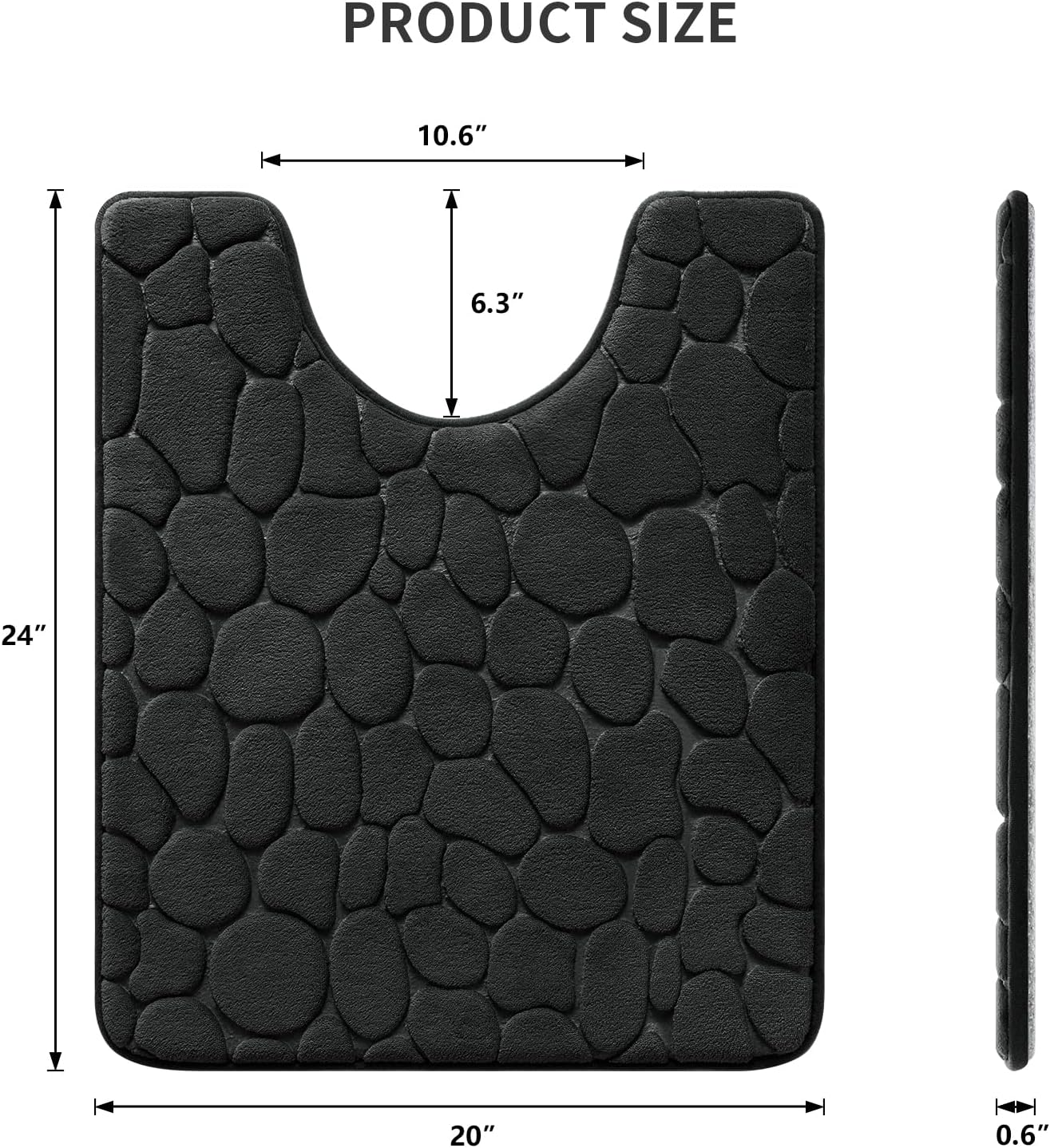 Memory Foam Bath Mat Cobblestone Bathroom Rugs Super Water Absorbent Bath Mats - Bild 32 von 114
