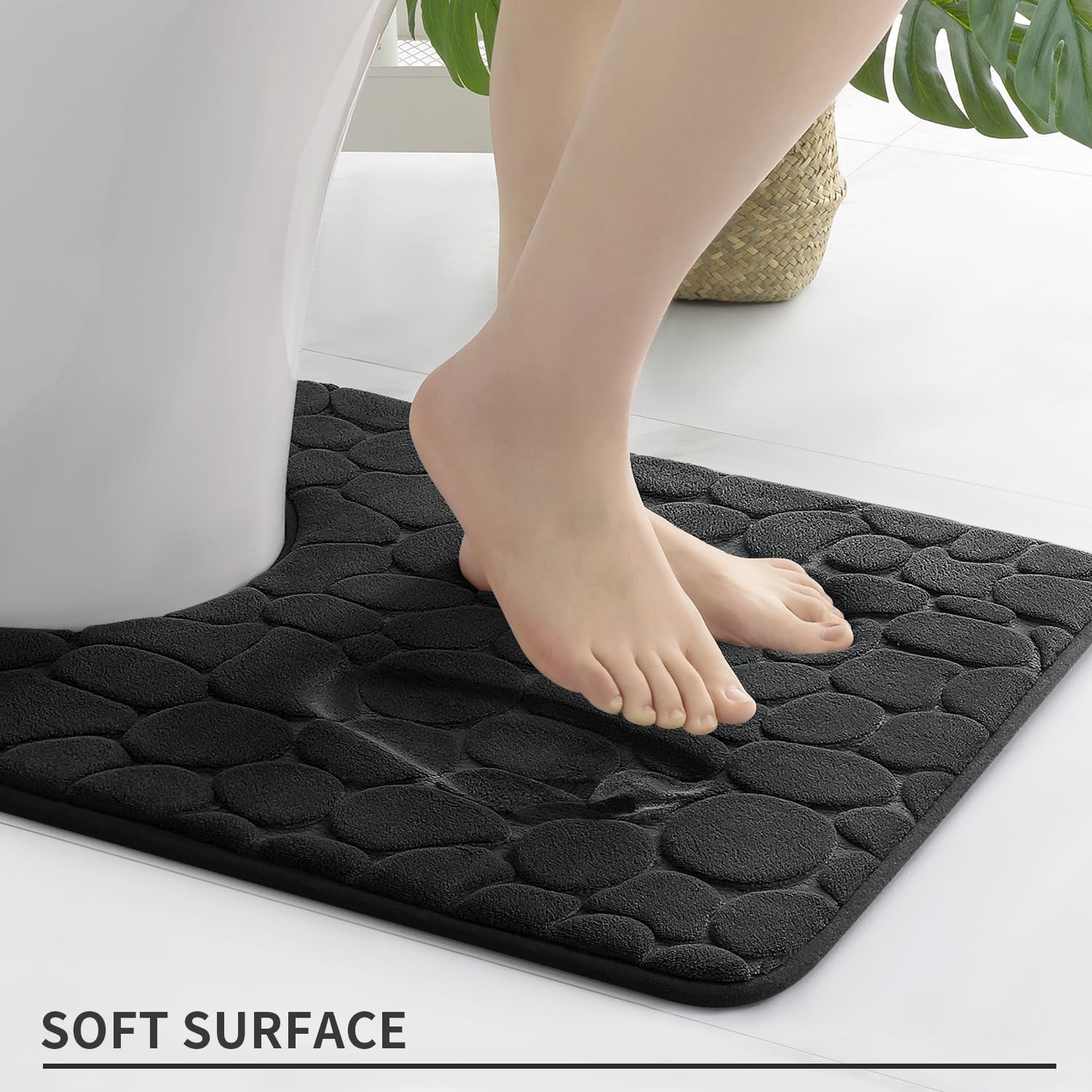 Memory Foam Bath Mat Cobblestone Bathroom Rugs Super Water Absorbent Bath Mats - Bild 35 von 114