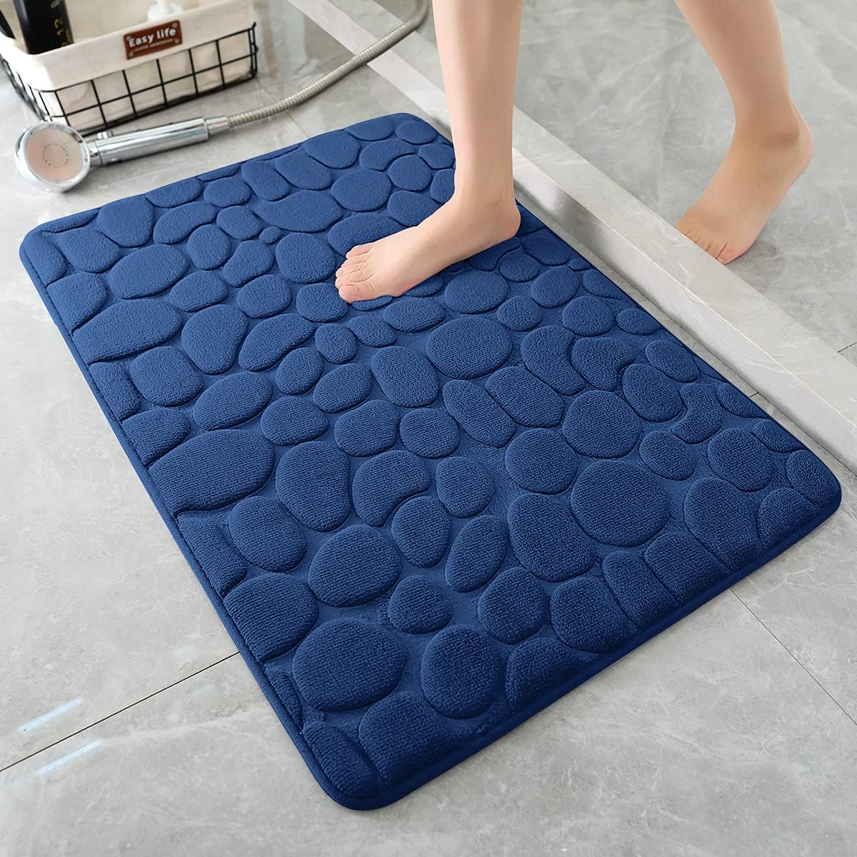 Memory Foam Bath Mat Cobblestone Bathroom Rugs Super Water Absorbent Bath Mats - Bild 37 von 114