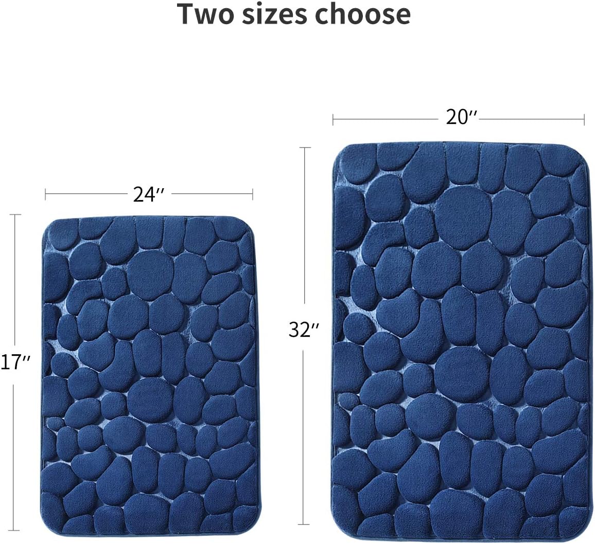 Memory Foam Bath Mat Cobblestone Bathroom Rugs Super Water Absorbent Bath Mats - Bild 38 von 114