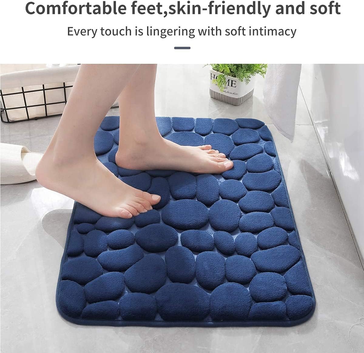 Memory Foam Bath Mat Cobblestone Bathroom Rugs Super Water Absorbent Bath Mats - Bild 39 von 114