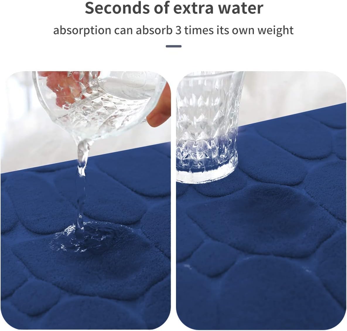 Memory Foam Bath Mat Cobblestone Bathroom Rugs Super Water Absorbent Bath Mats - Bild 40 von 114
