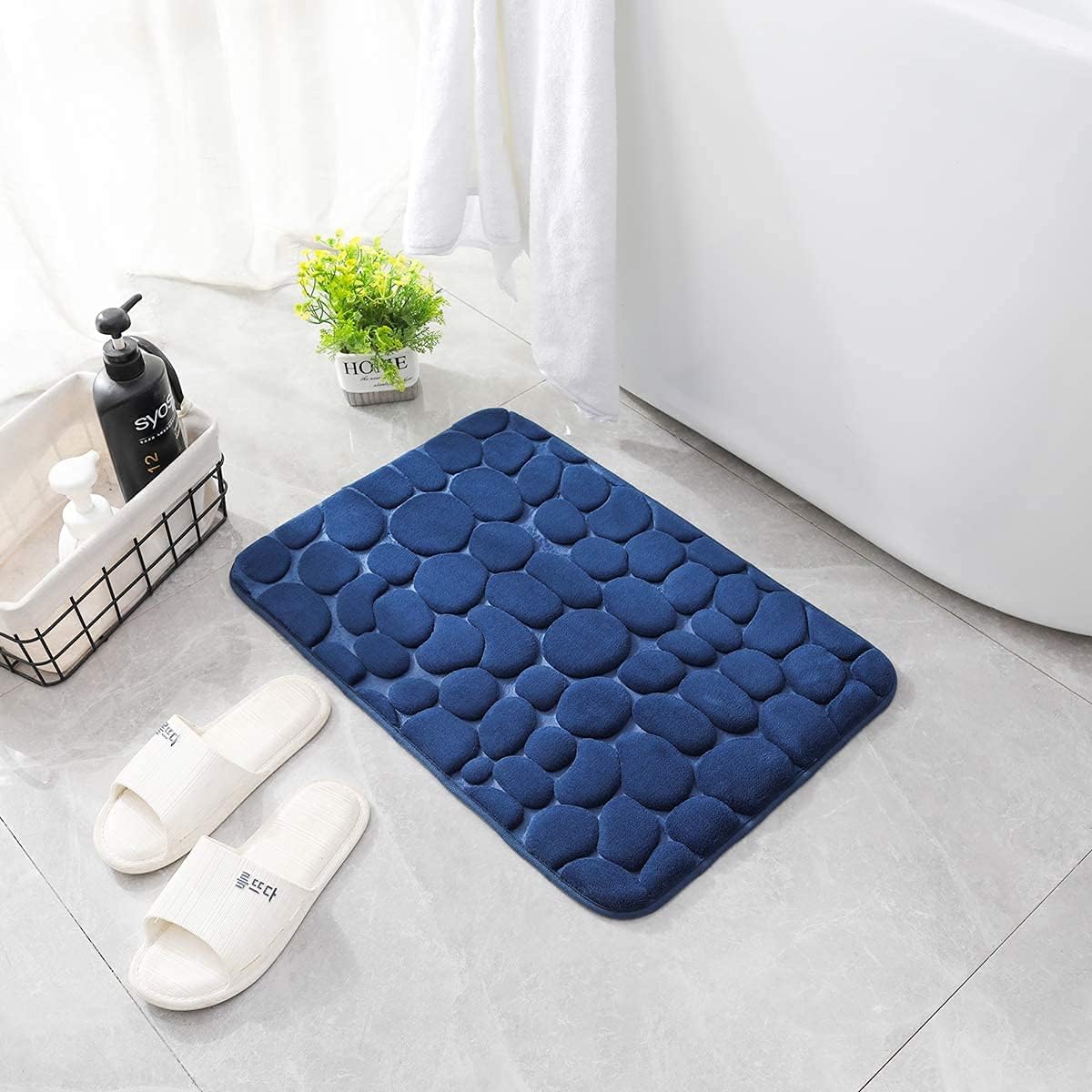 Memory Foam Bath Mat Cobblestone Bathroom Rugs Super Water Absorbent Bath Mats - Bild 42 von 114