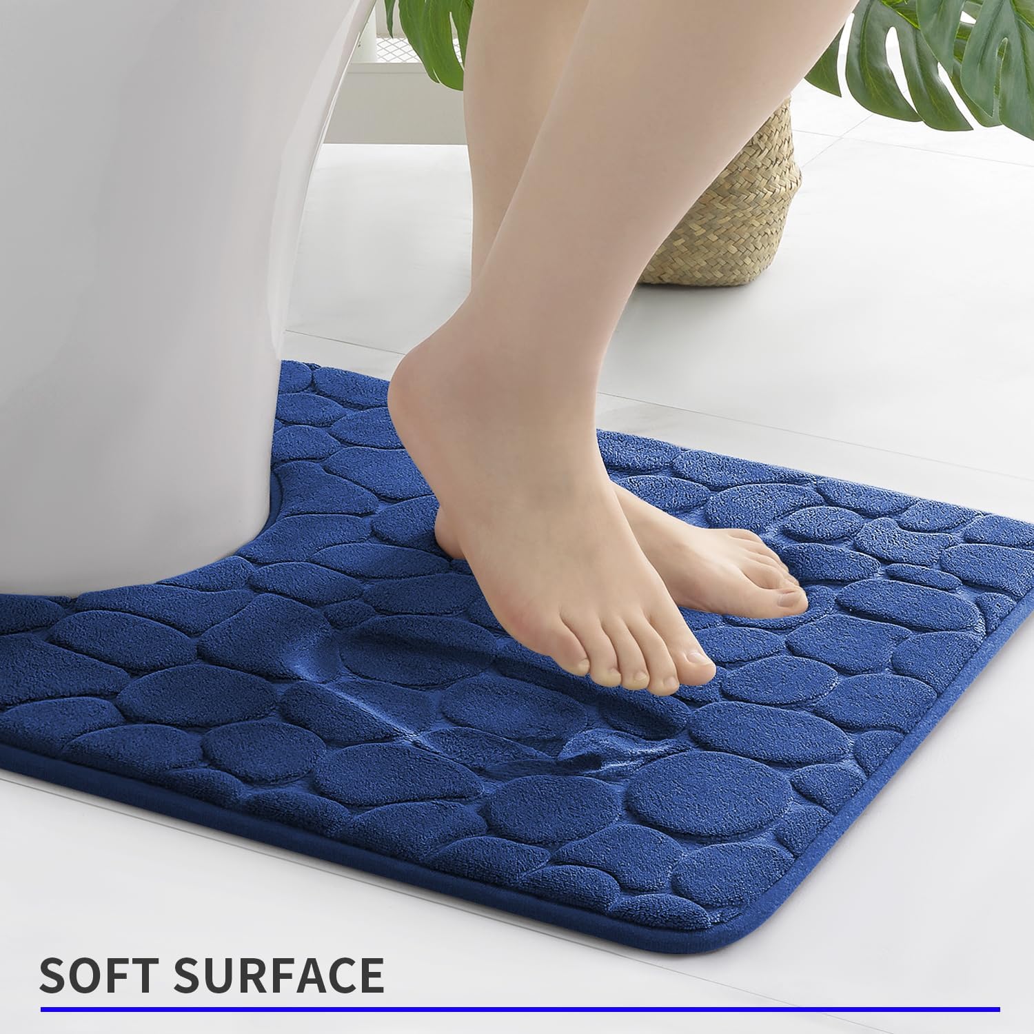 Memory Foam Bath Mat Cobblestone Bathroom Rugs Super Water Absorbent Bath Mats - Bild 47 von 114