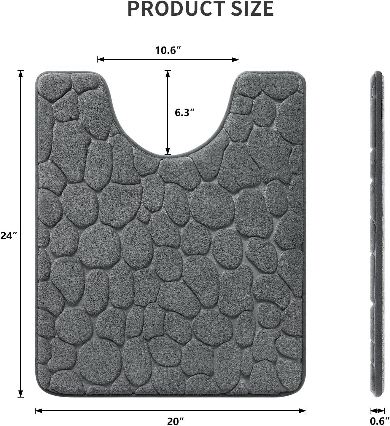 Memory Foam Bath Mat Cobblestone Bathroom Rugs Super Water Absorbent Bath Mats - Bild 56 von 114