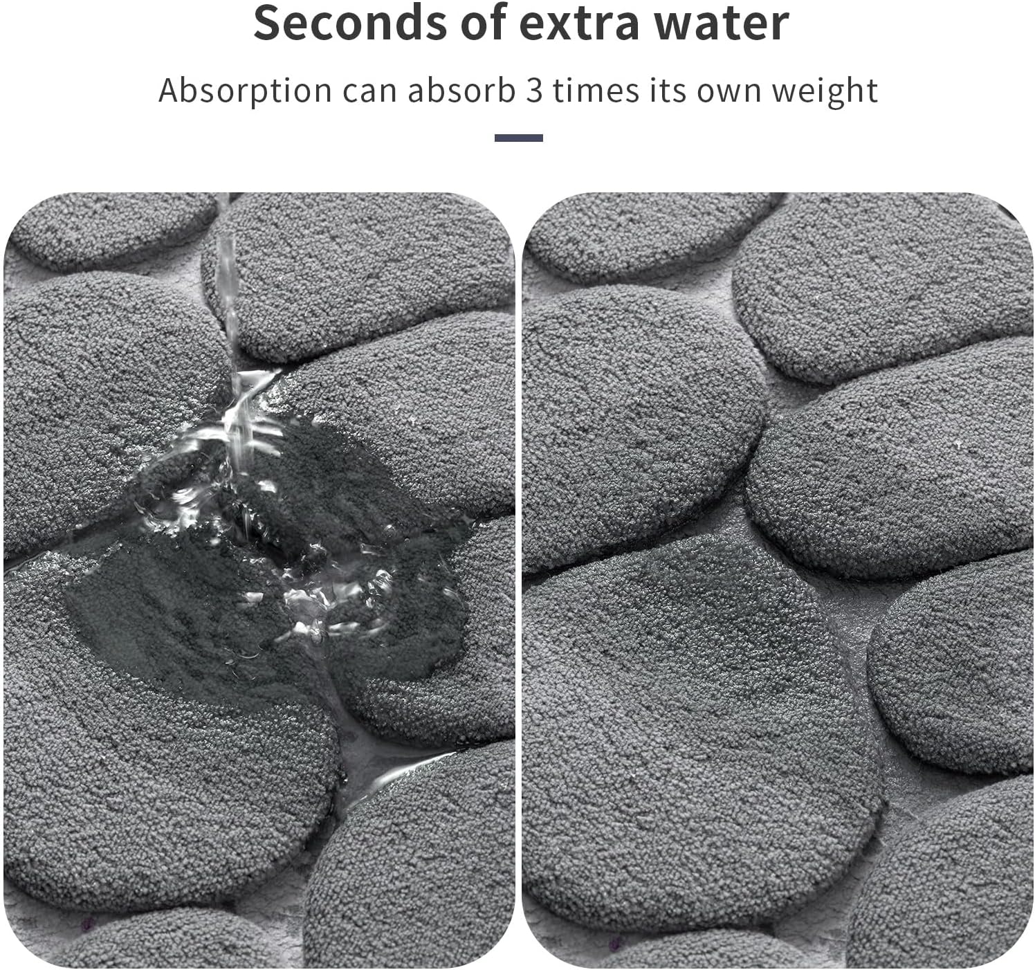 Memory Foam Bath Mat Cobblestone Bathroom Rugs Super Water Absorbent Bath Mats - Bild 57 von 114