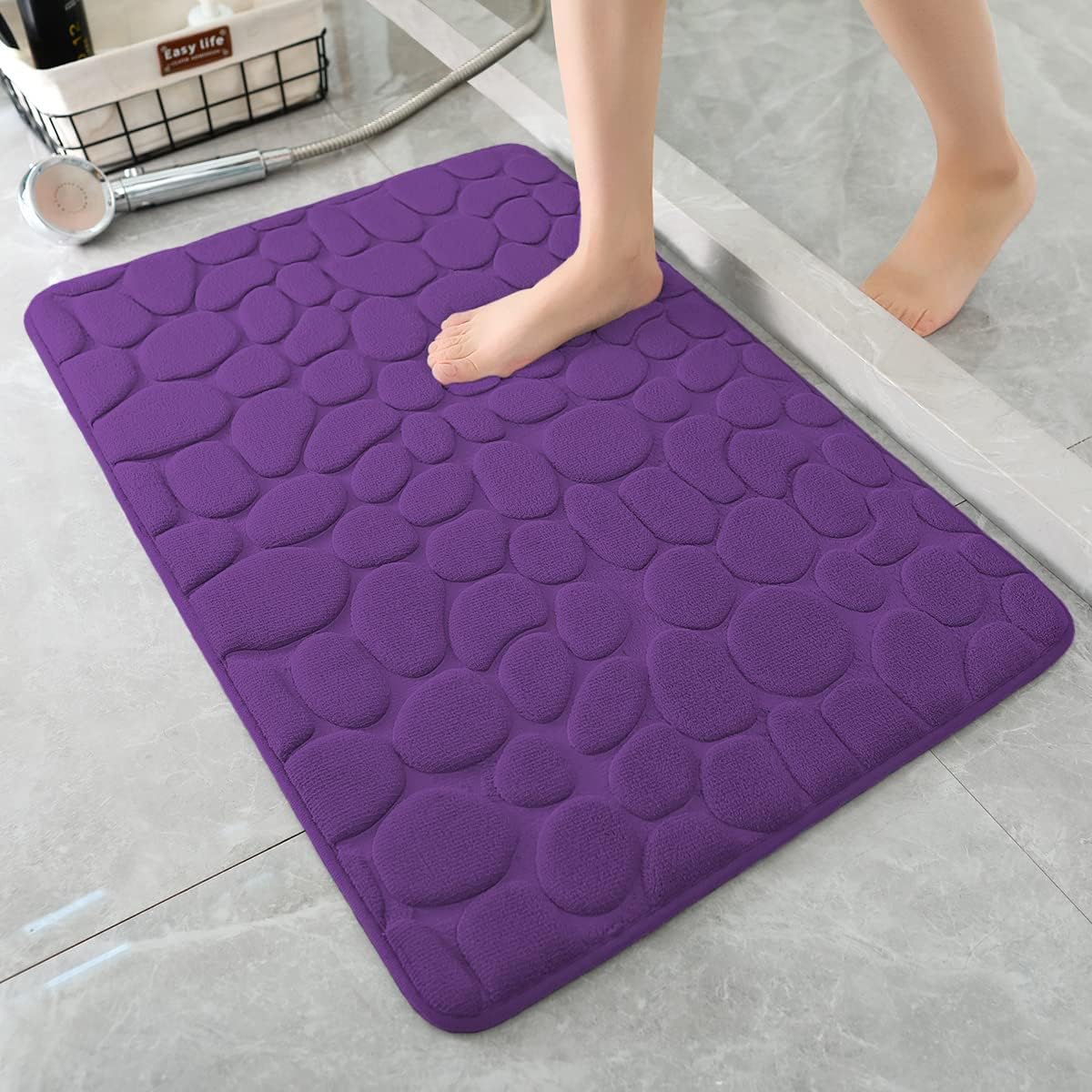 Memory Foam Bath Mat Cobblestone Bathroom Rugs Super Water Absorbent Bath Mats - Bild 61 von 114