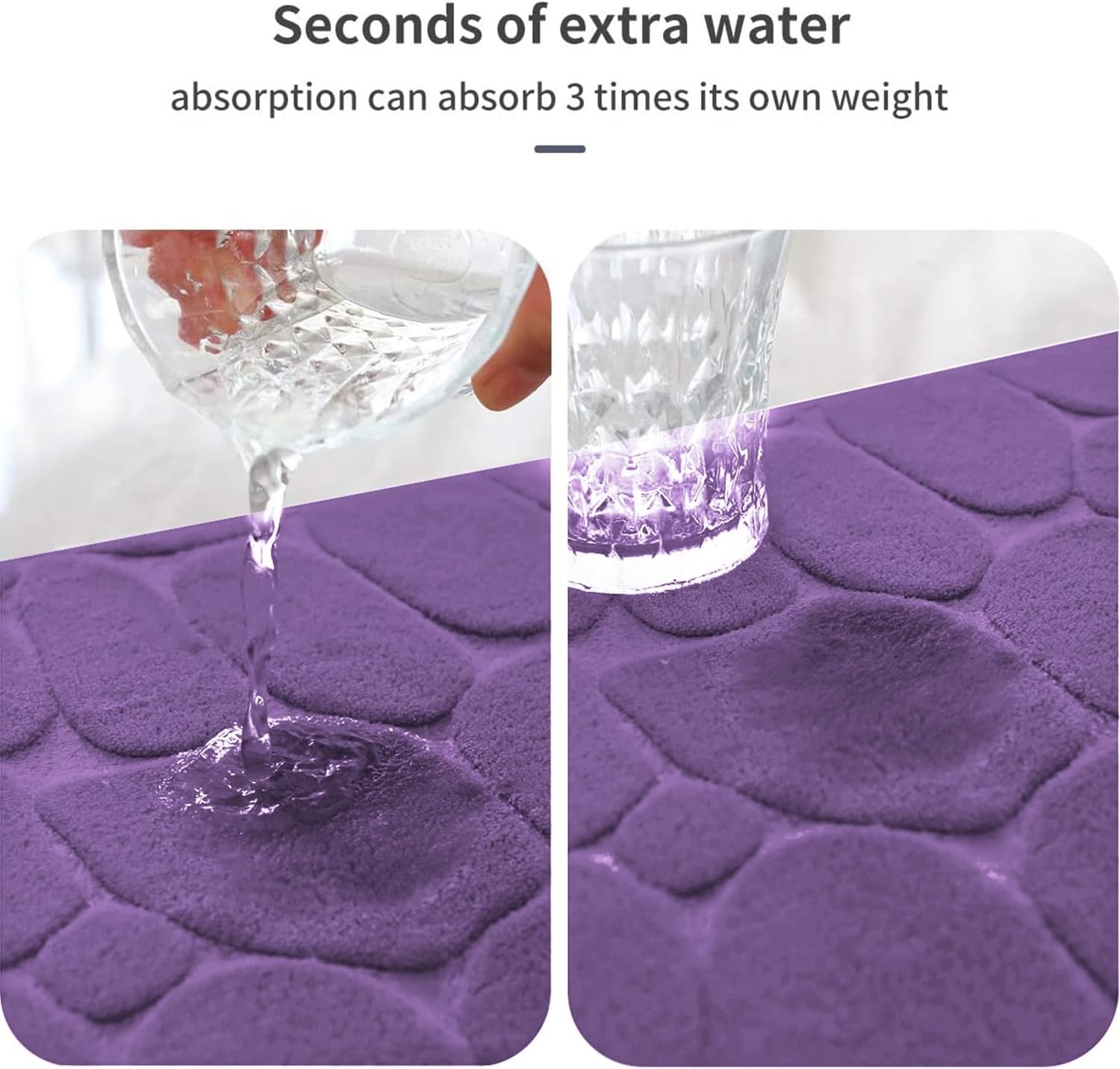 Memory Foam Bath Mat Cobblestone Bathroom Rugs Super Water Absorbent Bath Mats - Bild 64 von 114