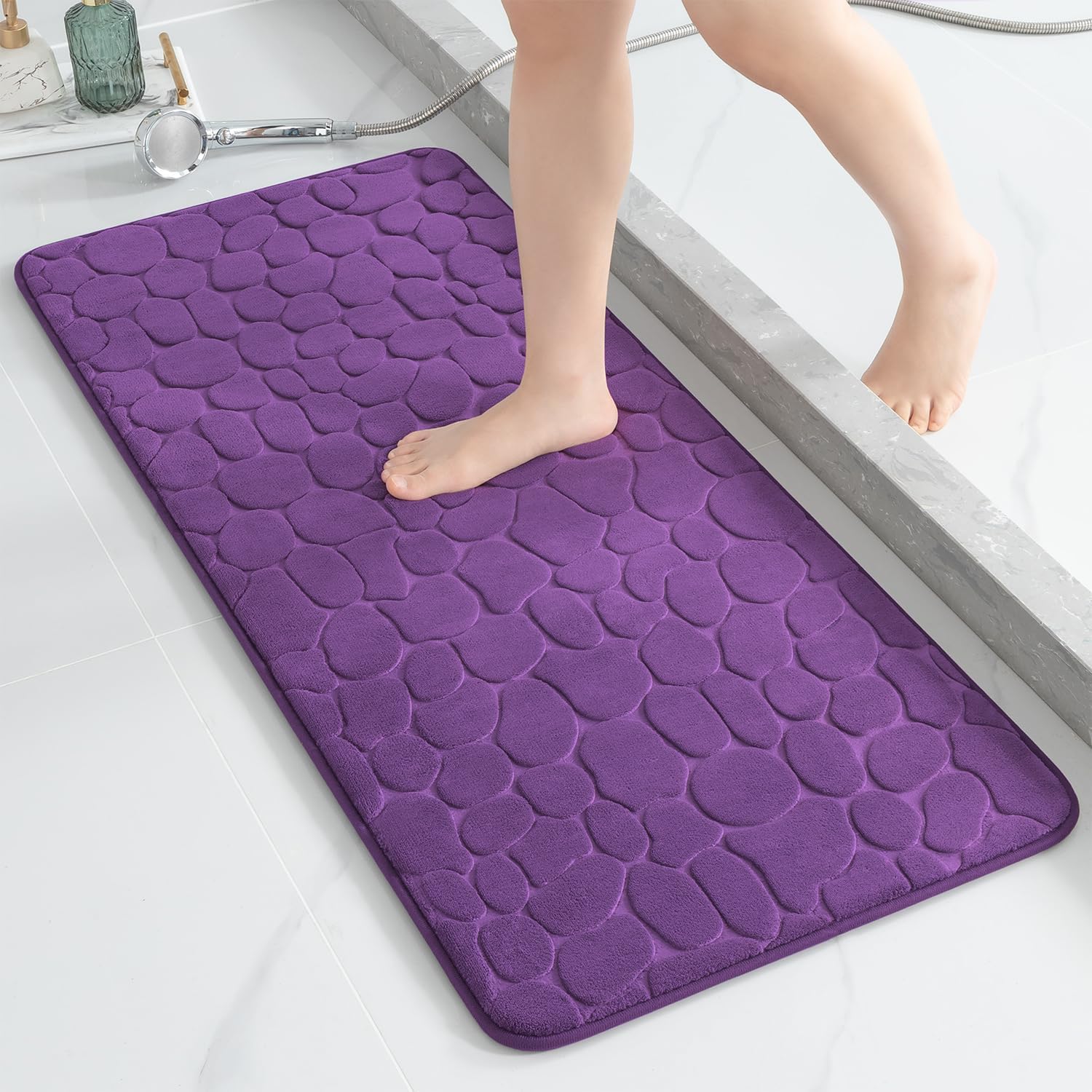 Memory Foam Bath Mat Cobblestone Bathroom Rugs Super Water Absorbent Bath Mats - Bild 67 von 114