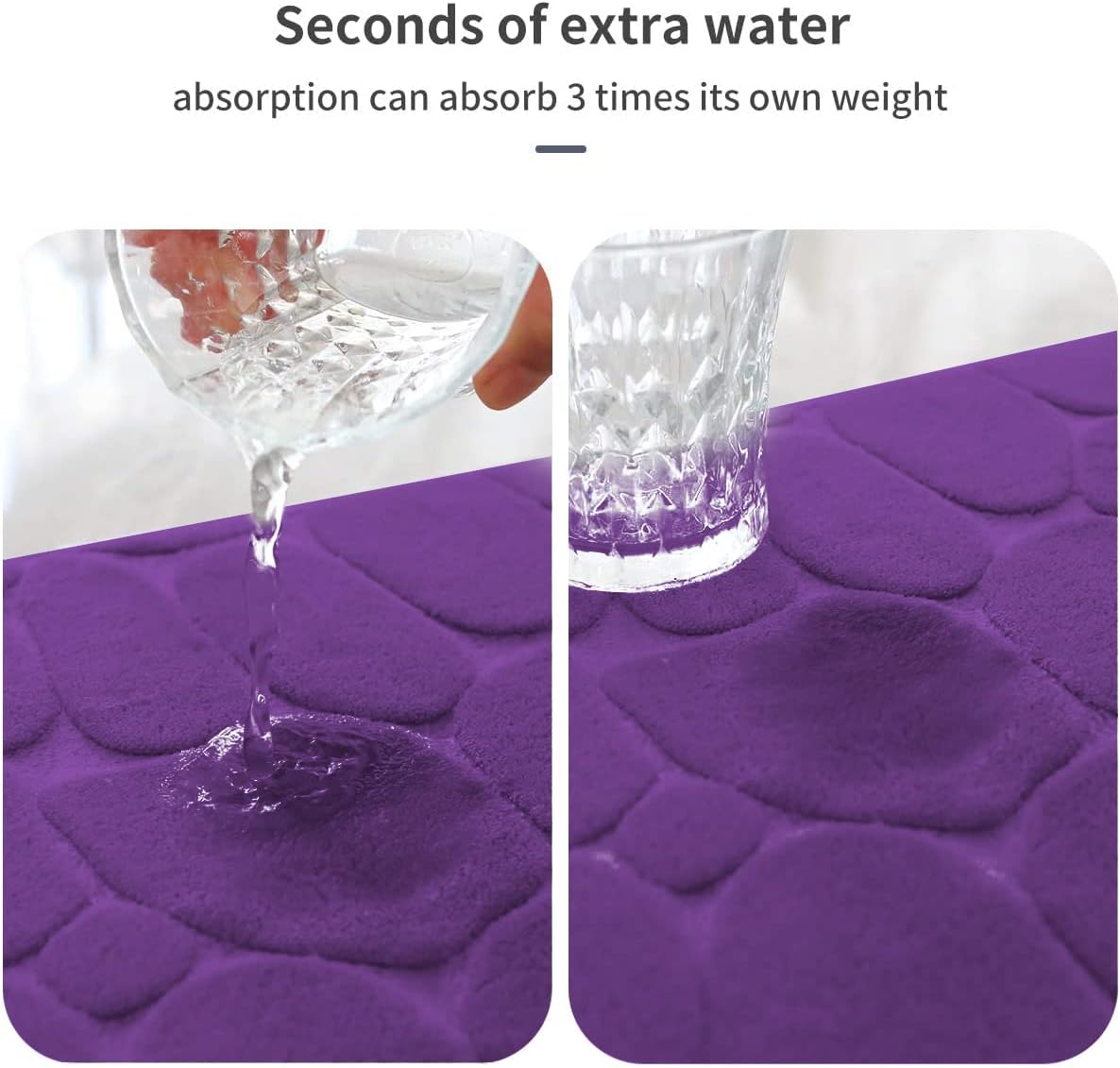 Memory Foam Bath Mat Cobblestone Bathroom Rugs Super Water Absorbent Bath Mats - Bild 68 von 114
