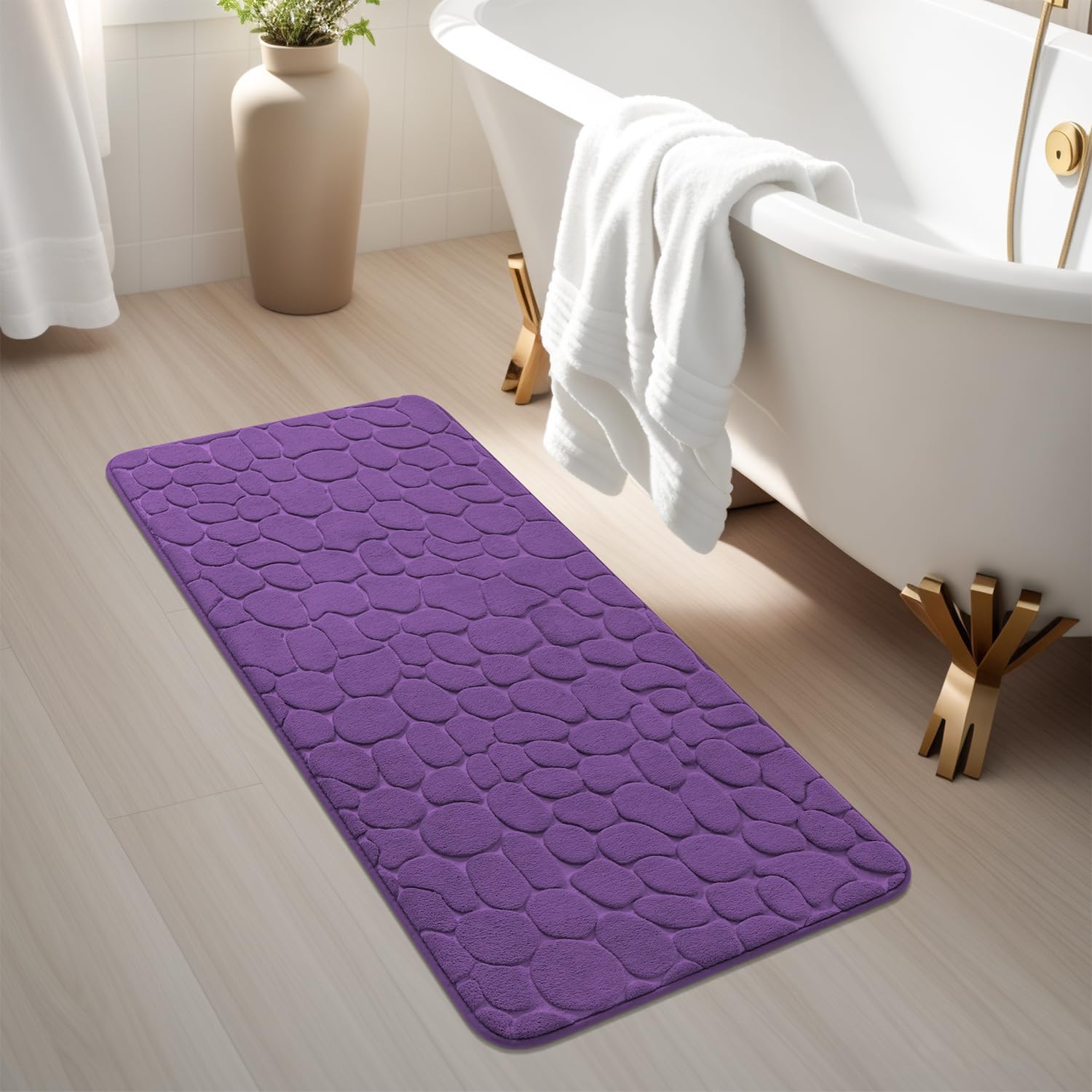Memory Foam Bath Mat Cobblestone Bathroom Rugs Super Water Absorbent Bath Mats - Bild 71 von 114