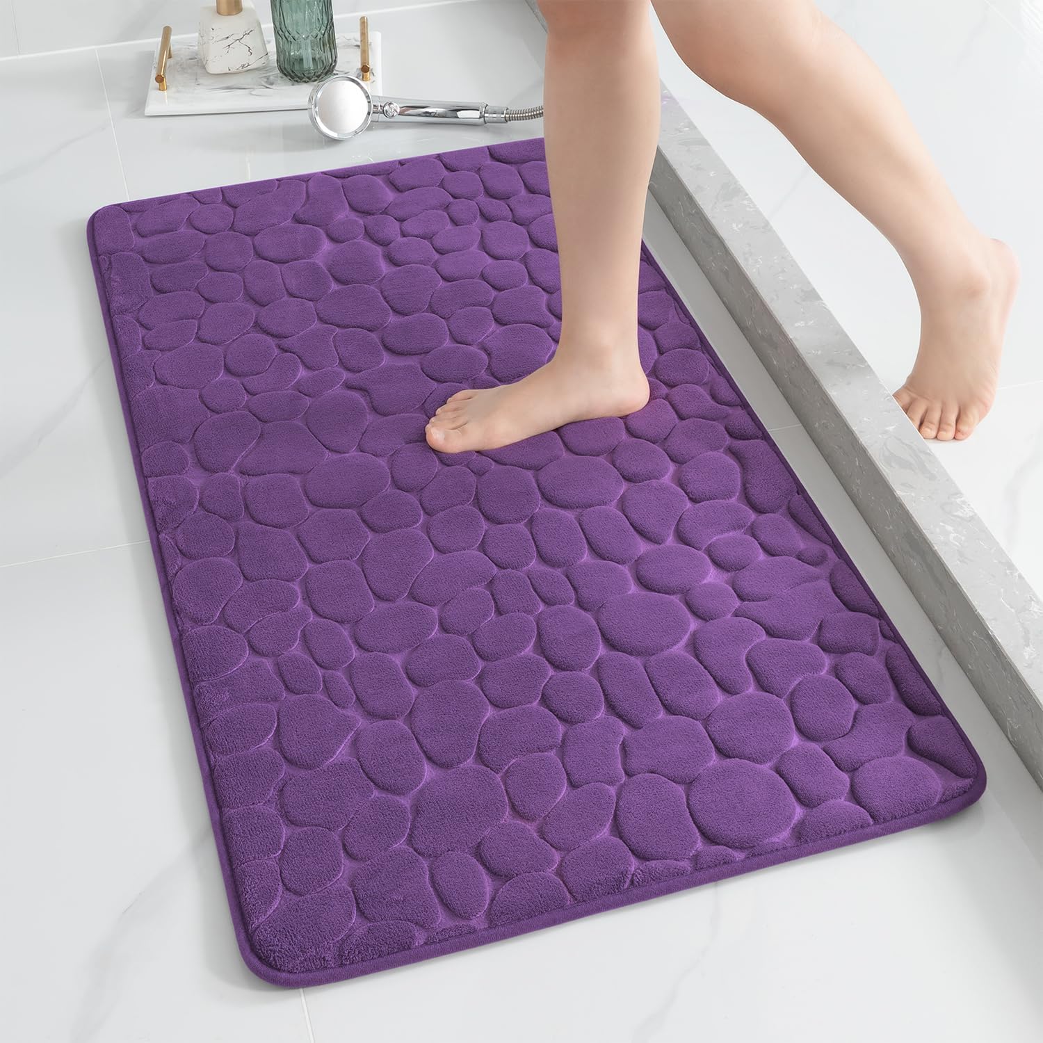 Memory Foam Bath Mat Cobblestone Bathroom Rugs Super Water Absorbent Bath Mats - Bild 72 von 114