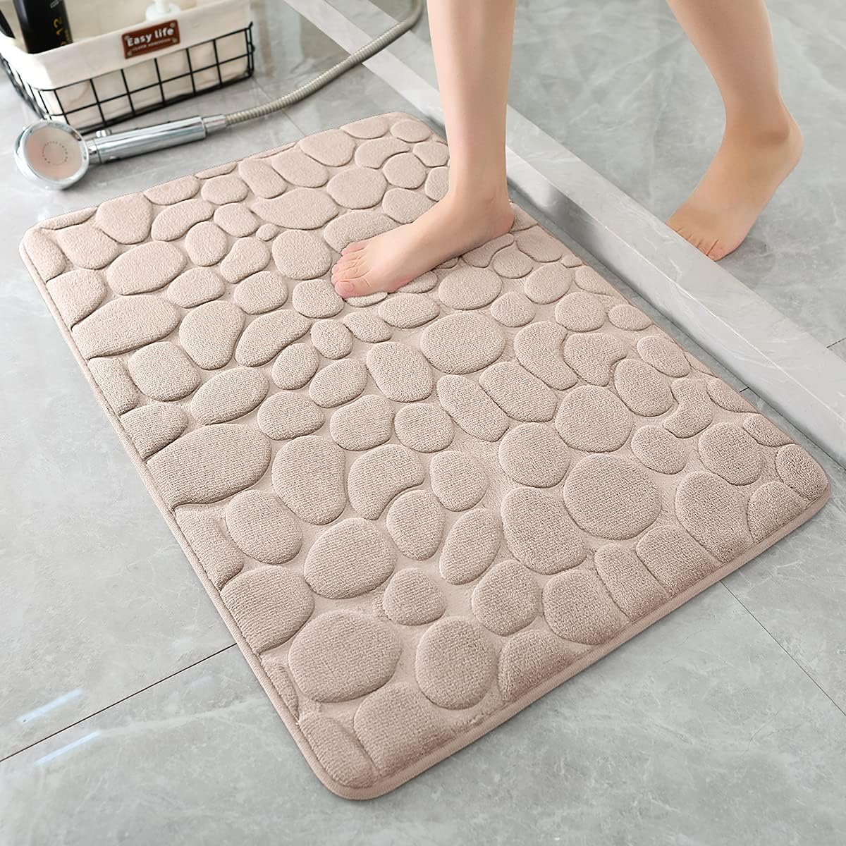 Memory Foam Bath Mat Cobblestone Bathroom Rugs Super Water Absorbent Bath Mats - Bild 73 von 114