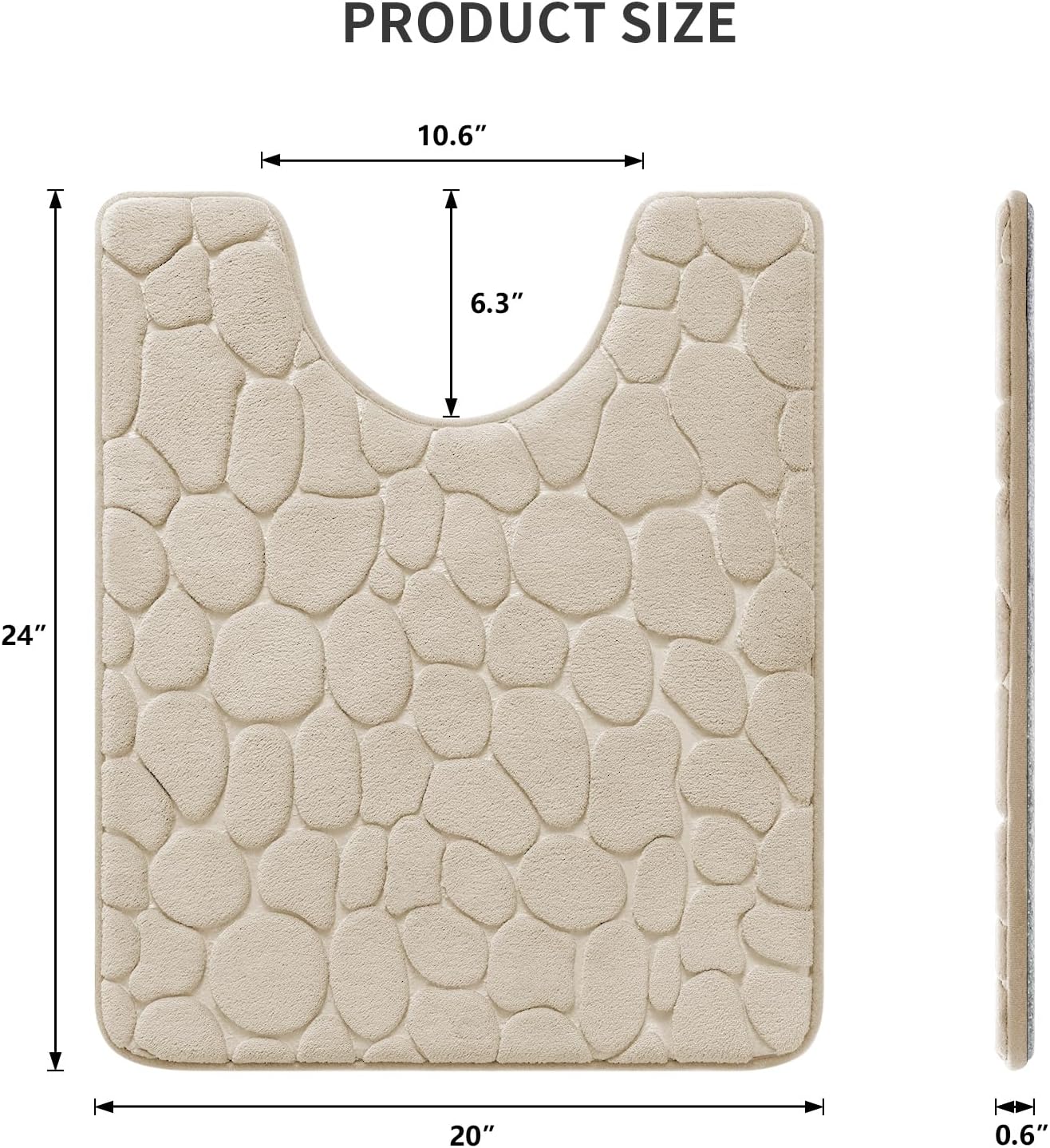Memory Foam Bath Mat Cobblestone Bathroom Rugs Super Water Absorbent Bath Mats - Bild 81 von 114