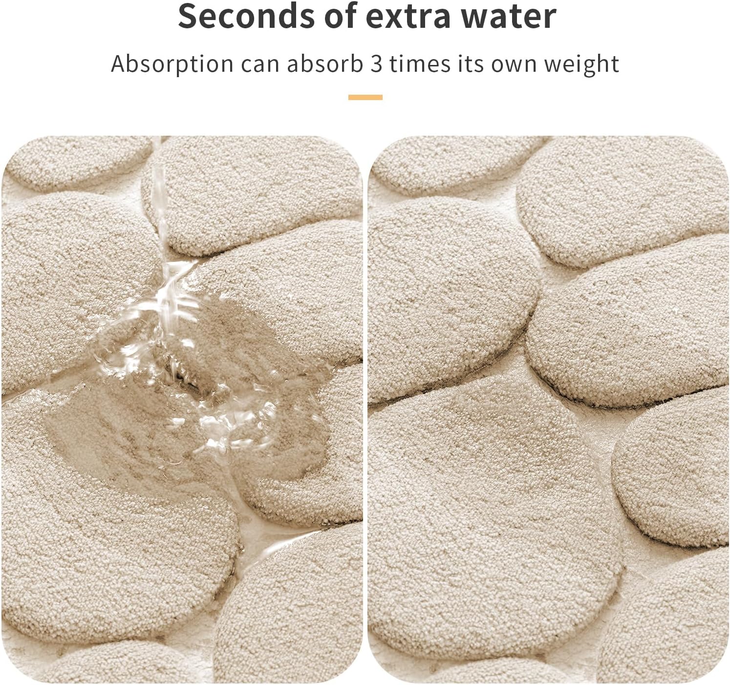 Memory Foam Bath Mat Cobblestone Bathroom Rugs Super Water Absorbent Bath Mats - Bild 82 von 114